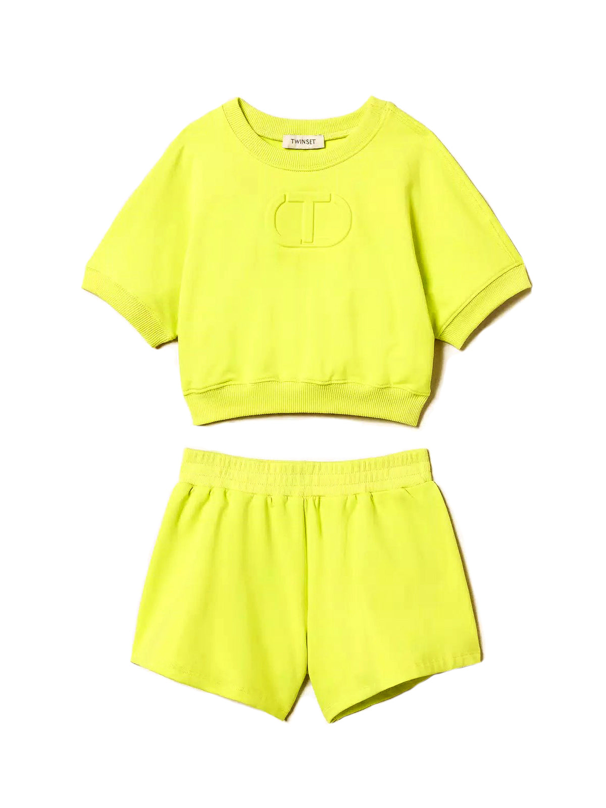 Twinset -Σετ σορτς και μπλούζα για κορίτσι με ανάγλυφο λογότυπο