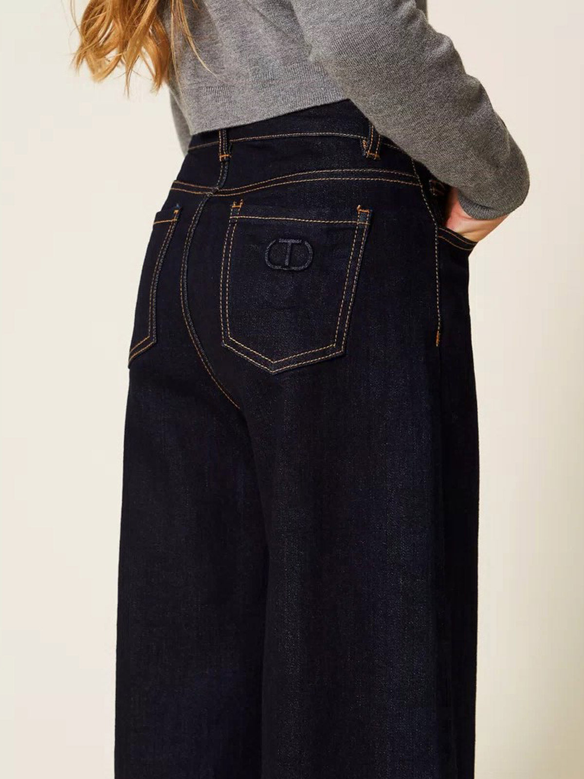 Twinset - Τζιν παντελόνι με φαρδιά μπατζάκια για κορίτσια