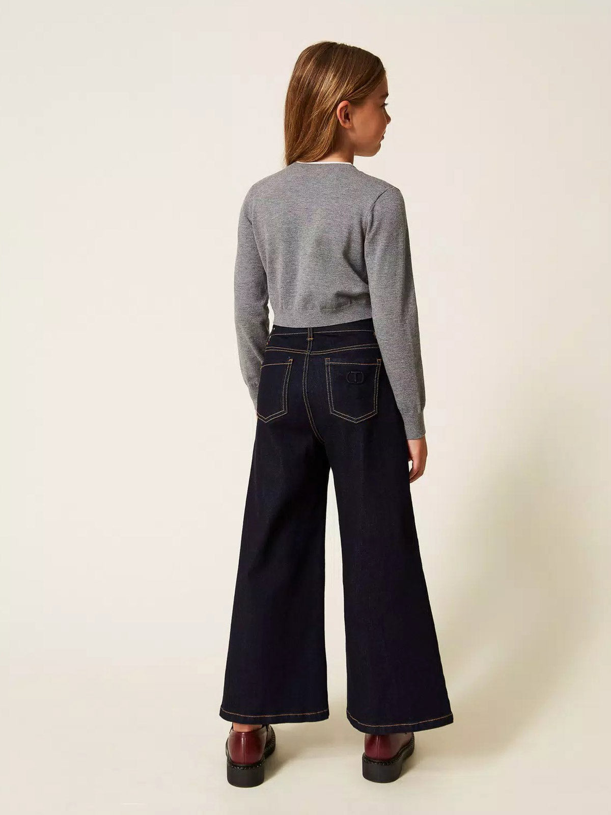 Twinset - Τζιν παντελόνι με φαρδιά μπατζάκια για κορίτσια