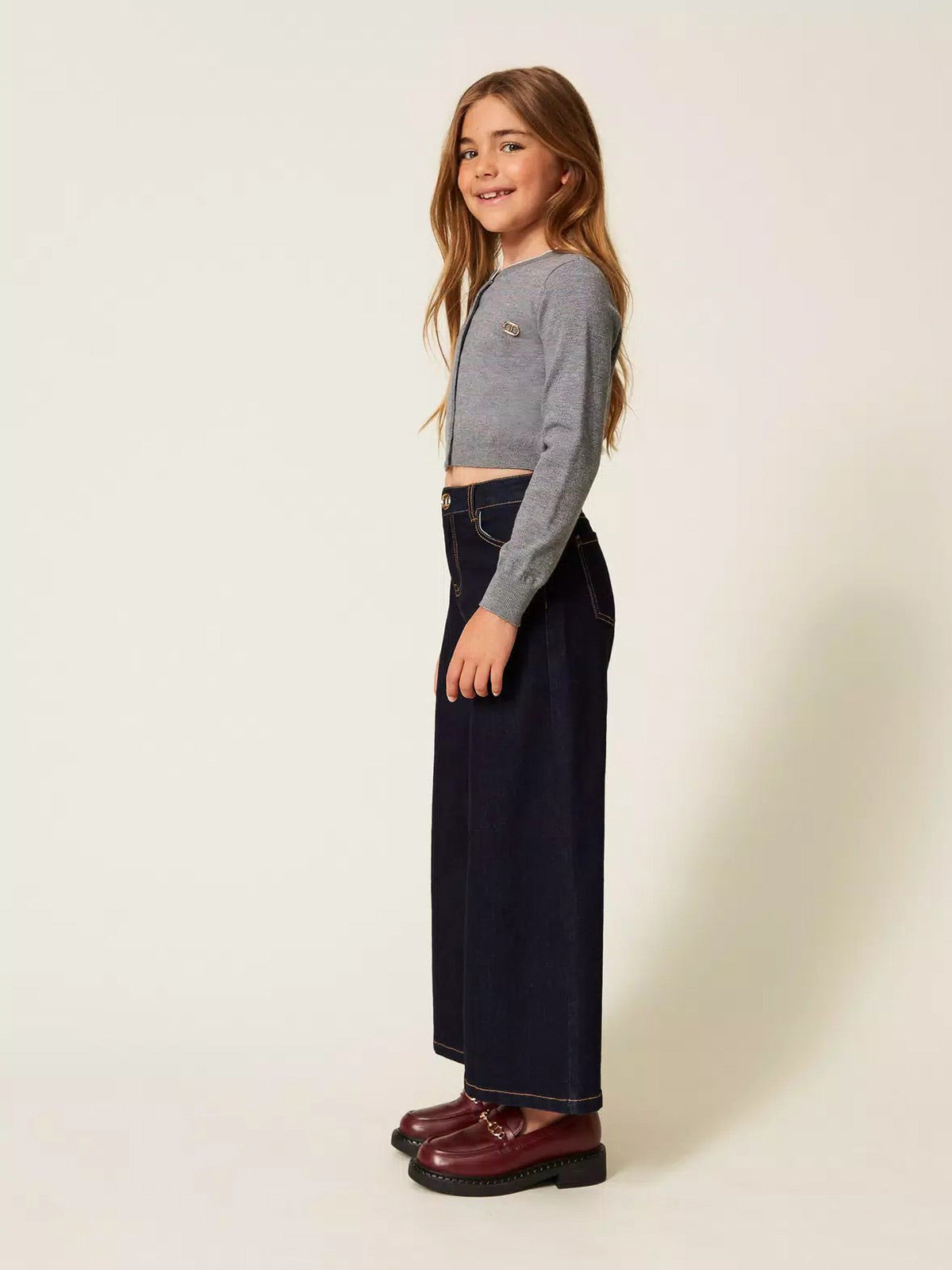 Twinset - Τζιν παντελόνι με φαρδιά μπατζάκια για κορίτσια