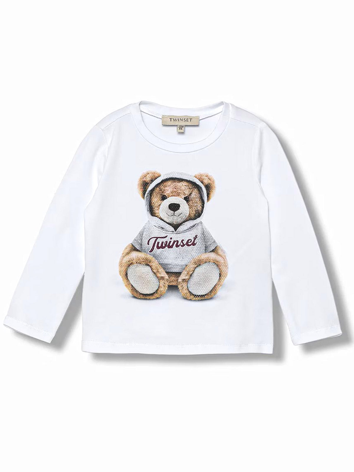 Twinset- Κοριτσίστικη μακρυμάνικη μπλούζα με απλικέ αρκουδάκι
