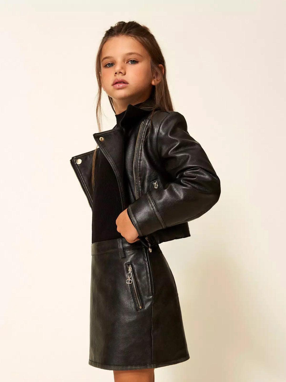 Twinset -Μίνι φούστα από τεχνητό δέρμα για κορίτσια