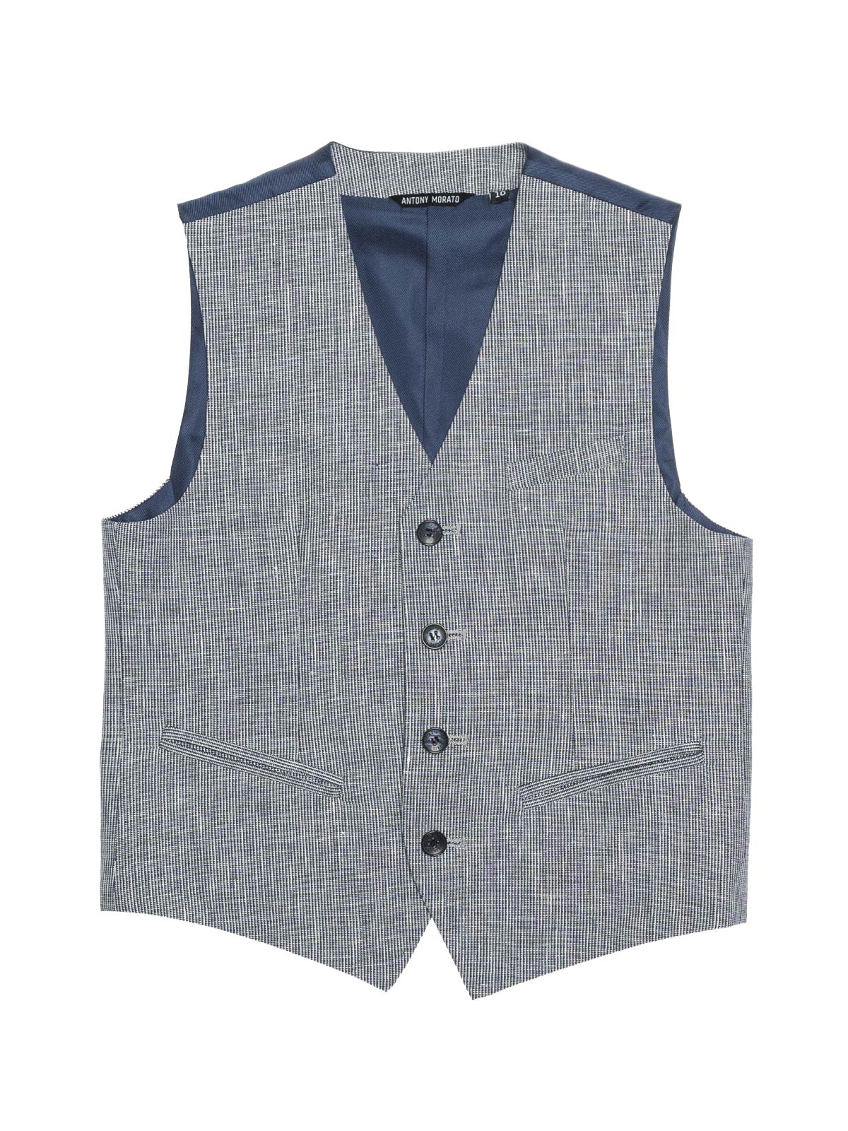 Antony Morato boys' vest in structured cotton linen