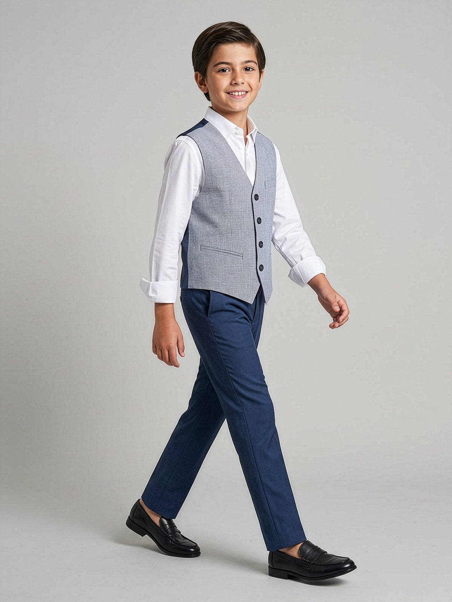 Antony Morato boys' vest in structured cotton linen