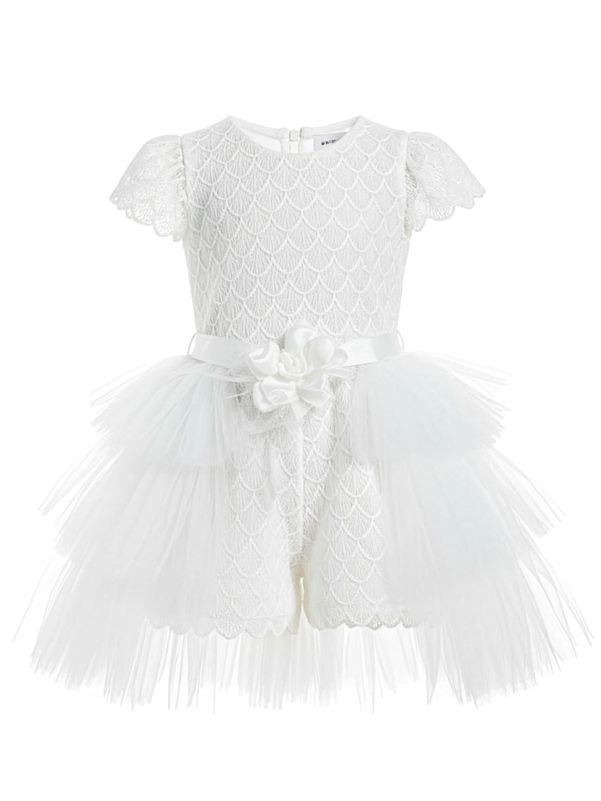 Girl's Lace dress with a detachable tail-AMALIA