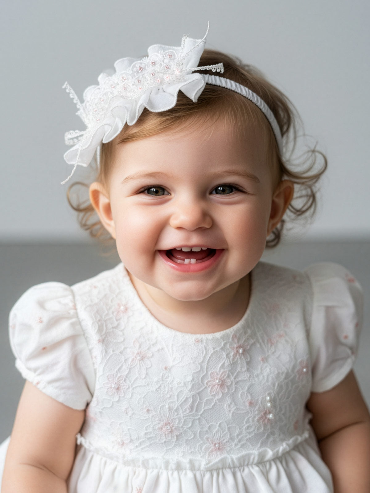 Headband with embroidered lace - AMATA