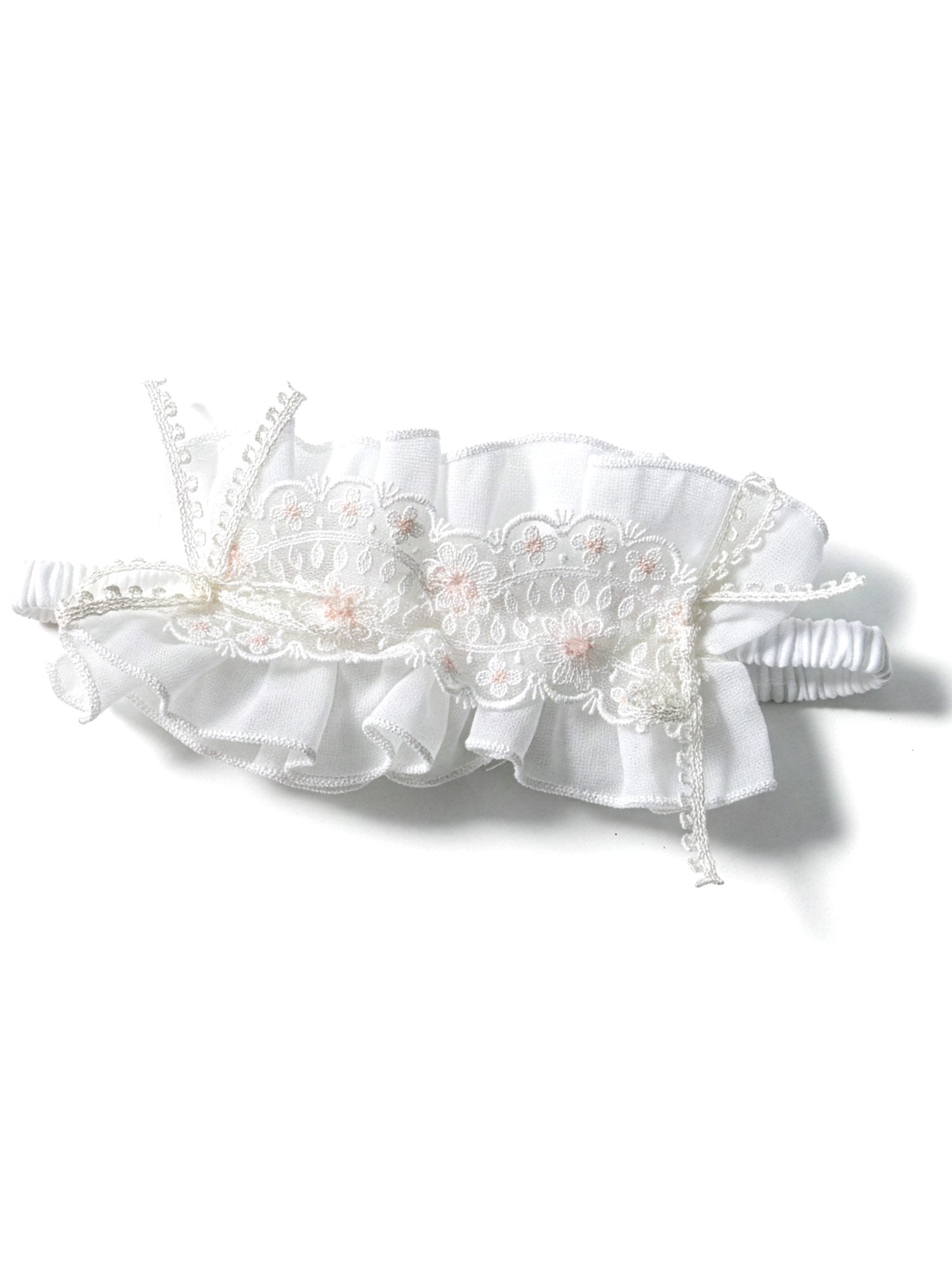 Headband with embroidered lace - AMATA