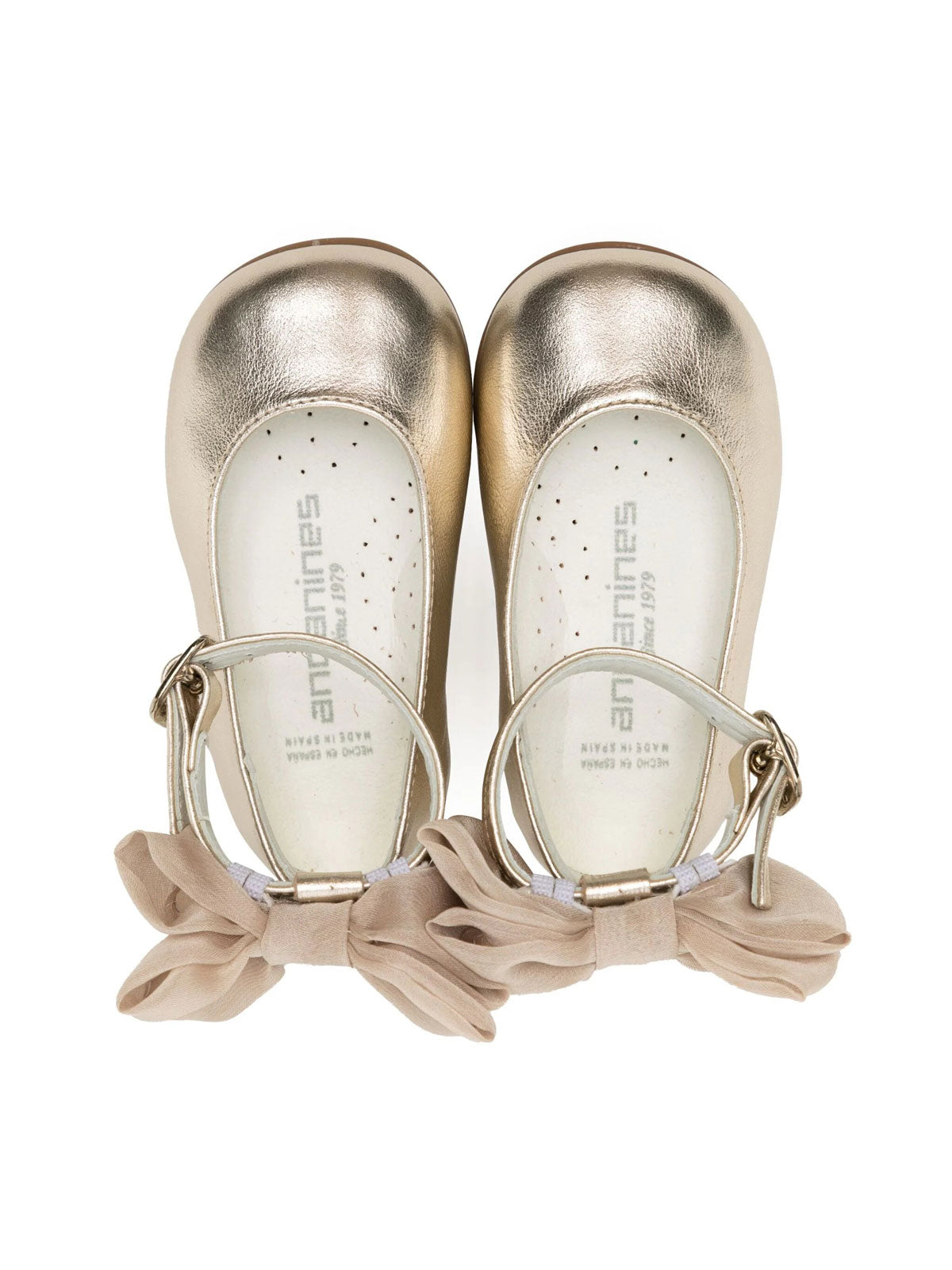 Δερμάτινο παπούτσι για κορίτσια Ballerina με Φιόγκο