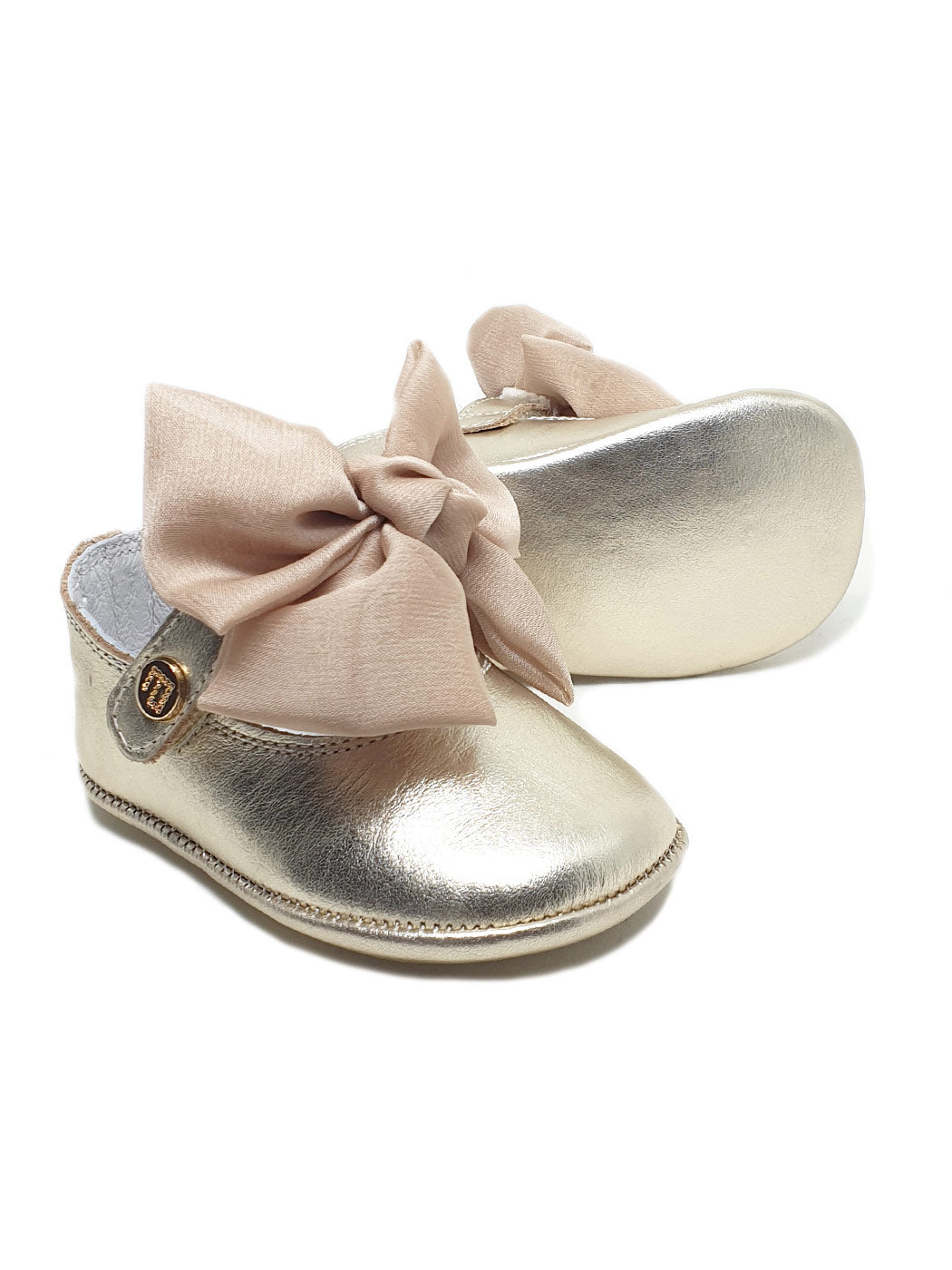 Baby's leather shoes with a bow-201902-3