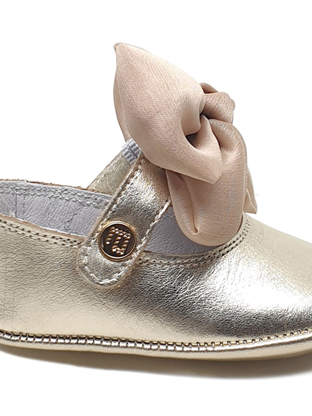 Δερμάτινα Παπούτσια Αγκαλιάς με Φιόγκο-1902-3