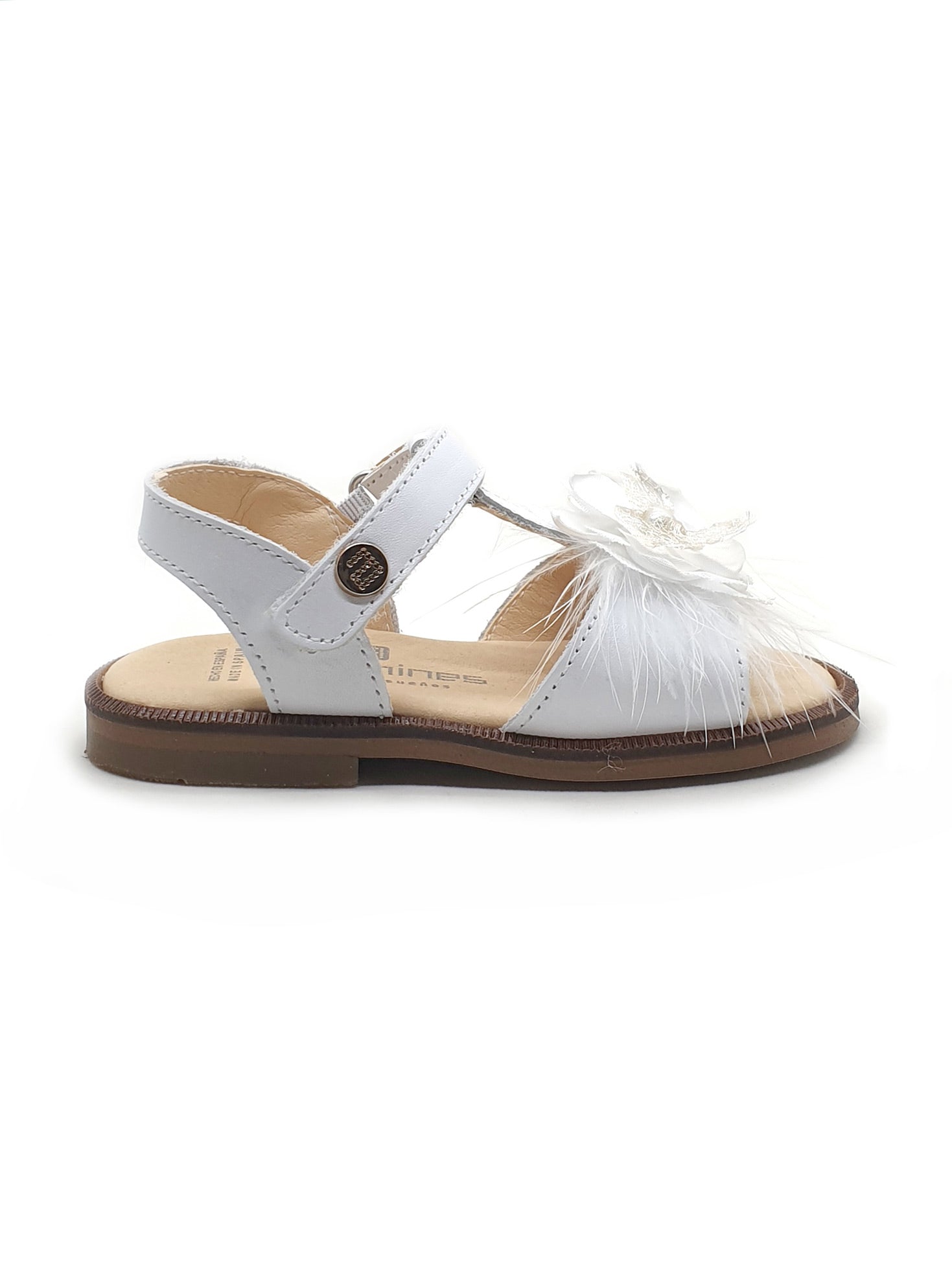 Andanines leather sandals with feathers