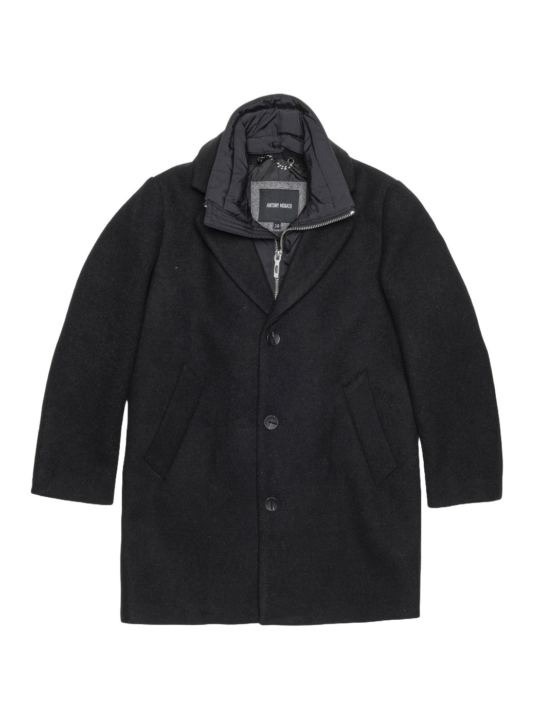 ANTONY MORATO Black Wool Coat- jacket for boy - MKCO00262