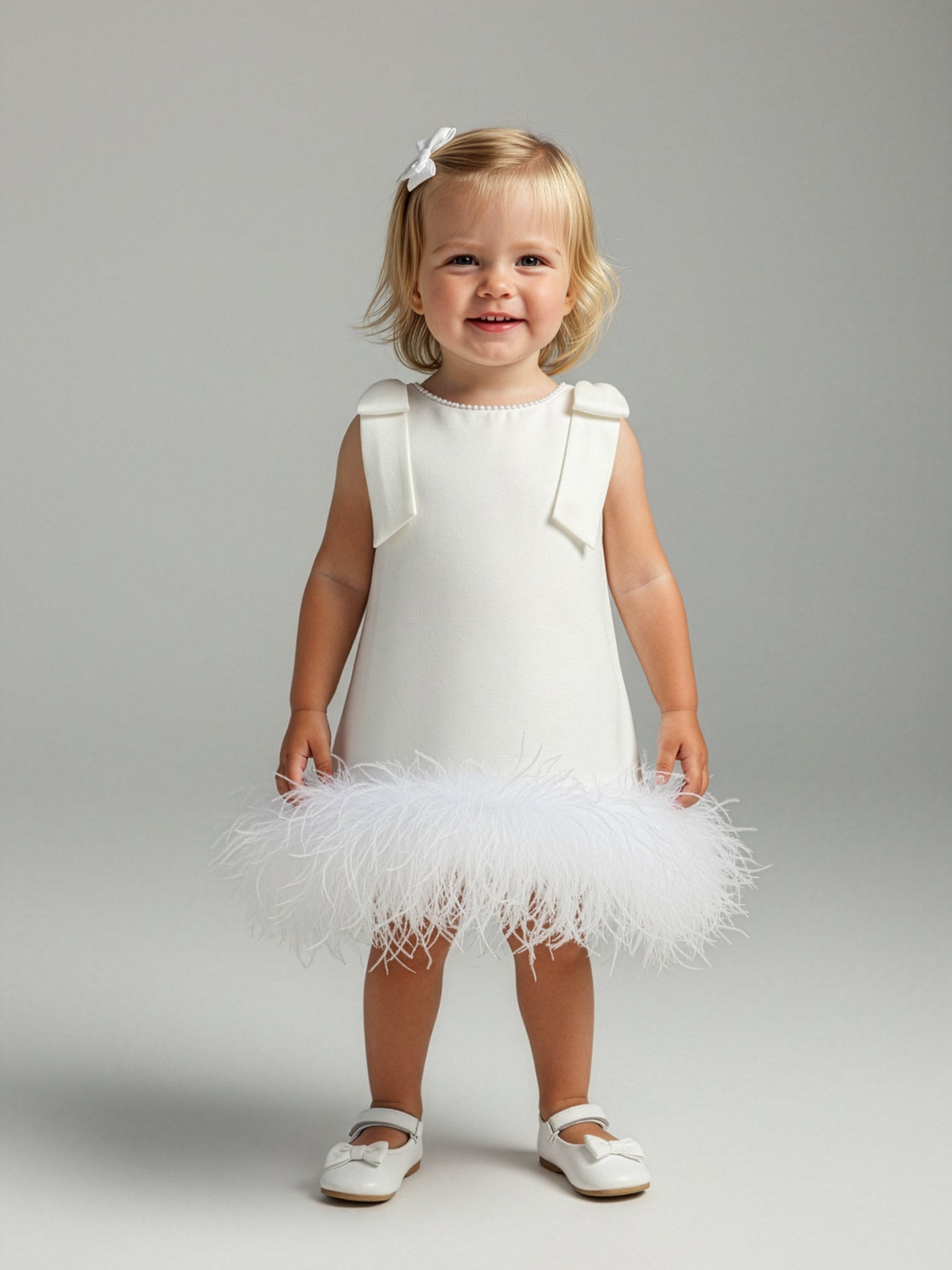 A-line silk dress with feathers-AVRA SUMMER