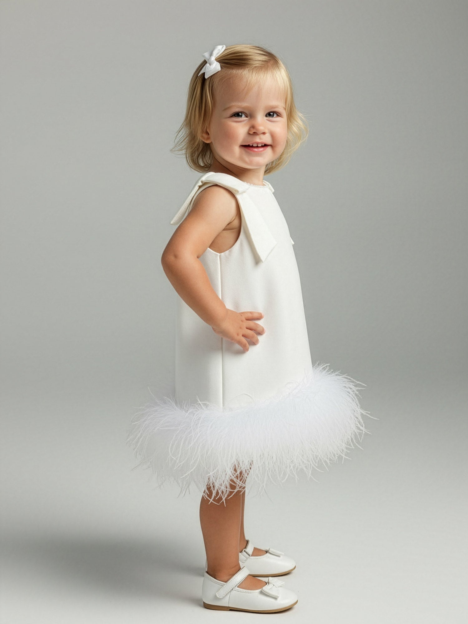 A-line silk dress with feathers-AVRA SUMMER