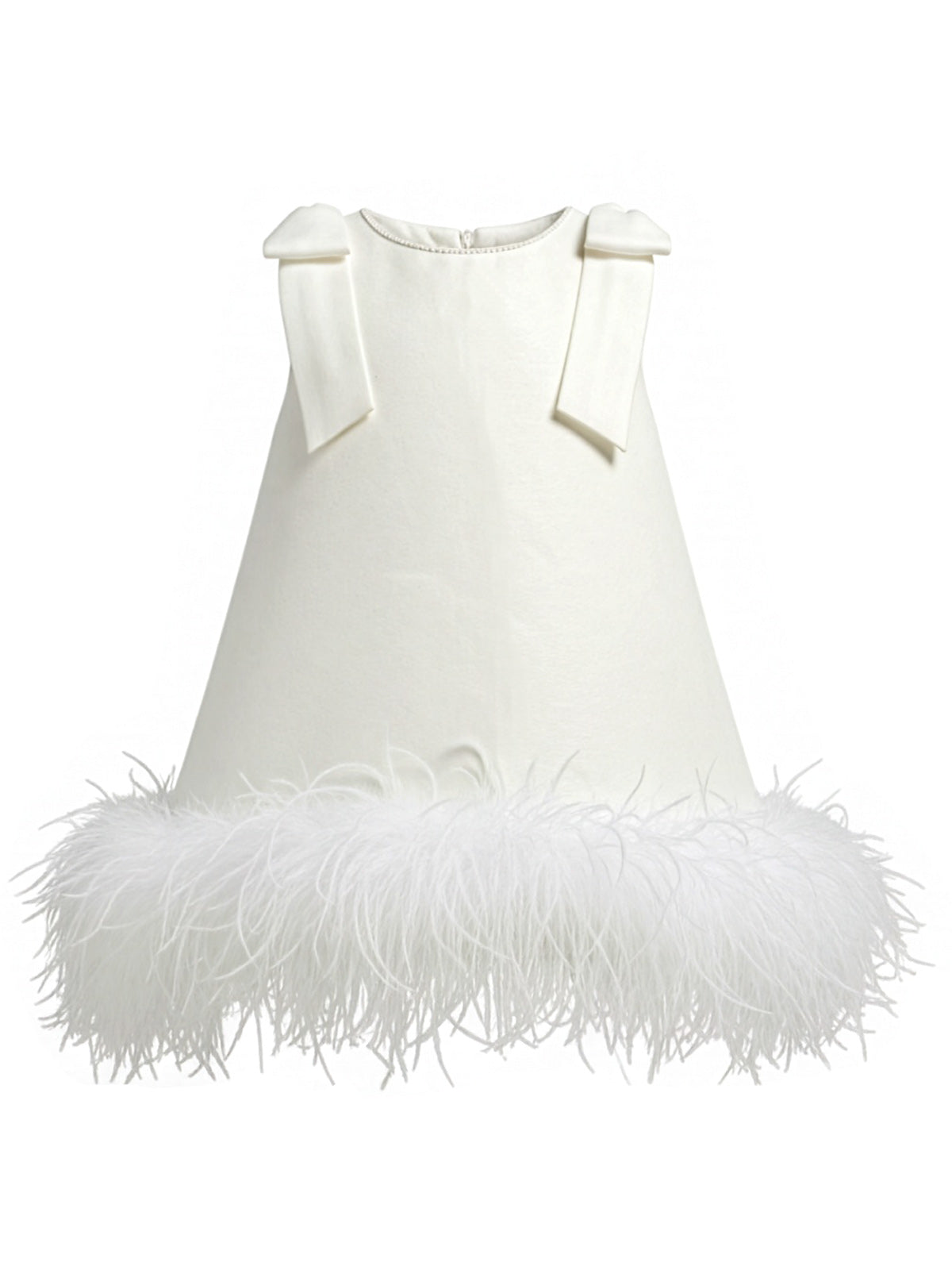 A-line silk dress with feathers-AVRA SUMMER