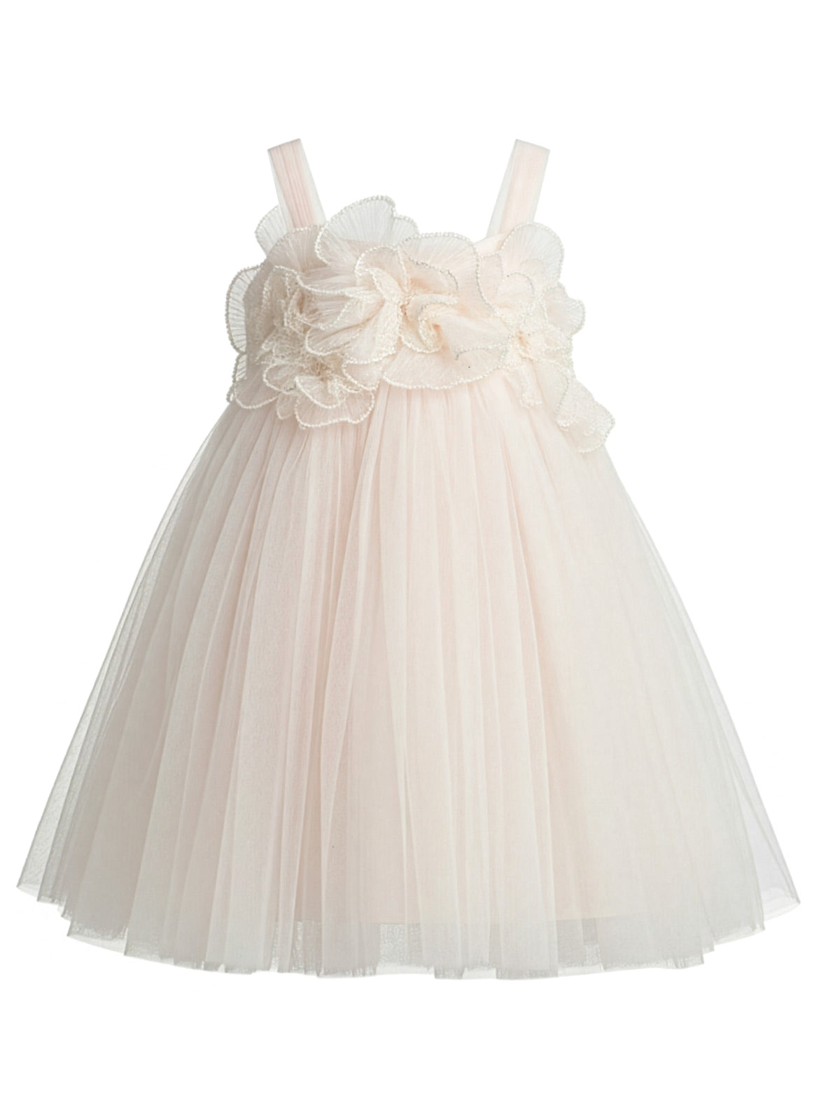 Βαπτιστικό Τούλινι φόρεμα με λουλούδια-AXIA