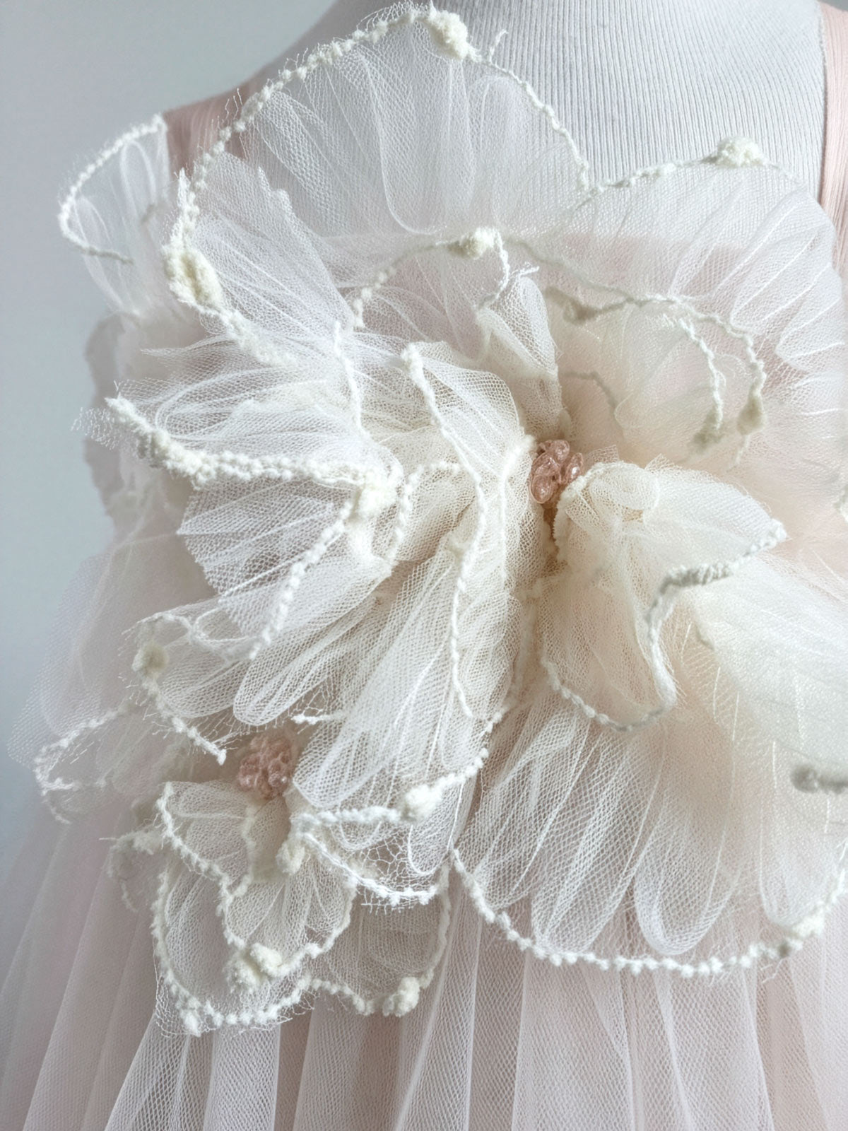 Βαπτιστικό Τούλινι φόρεμα με λουλούδια-AXIA