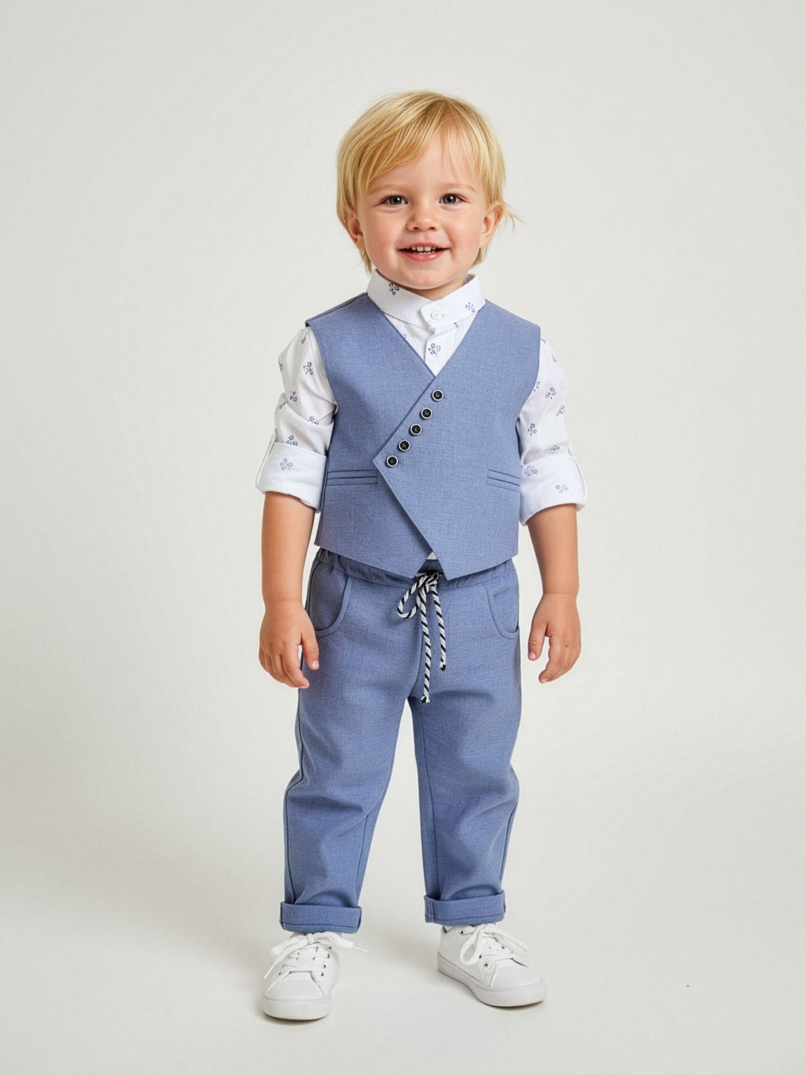 Βαμβακερό Σύνολο Βάπτισης για αγοράκι 4τεμ– BAAZ