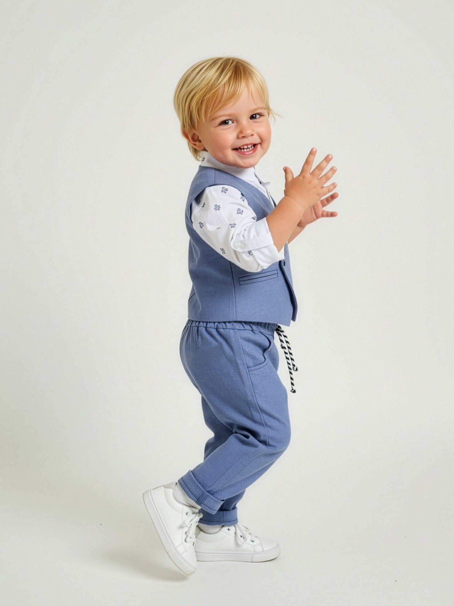 Βαμβακερό Σύνολο Βάπτισης για αγοράκι 4τεμ– BAAZ