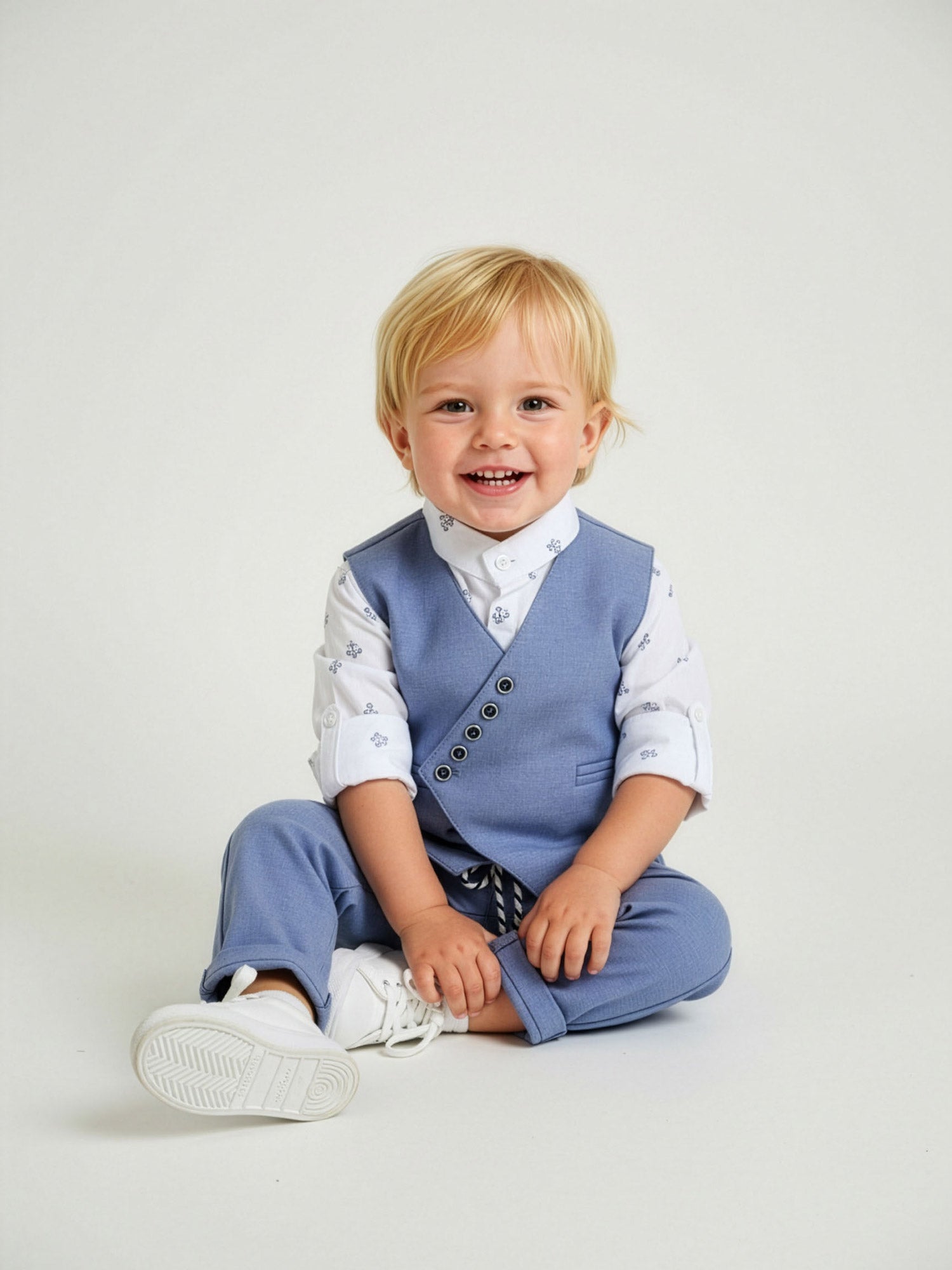 Βαμβακερό Σύνολο Βάπτισης για αγοράκι 4τεμ– BAAZ