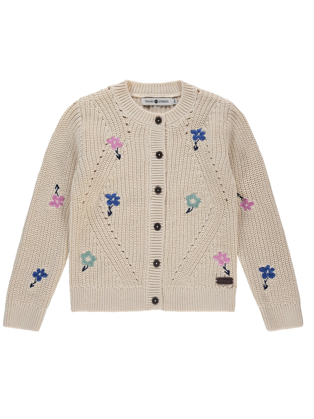 Babyface-Βαμβακερή Πλεκτή ζακέτα για κορίτσια με κέντημα