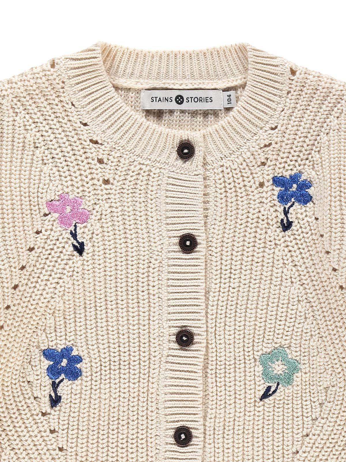 Babyface-Βαμβακερή Πλεκτή ζακέτα για κορίτσια με κέντημα