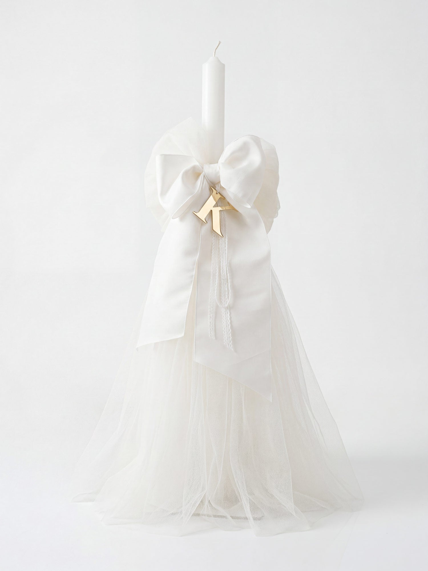 Christening candle with silk bow - LATONA
