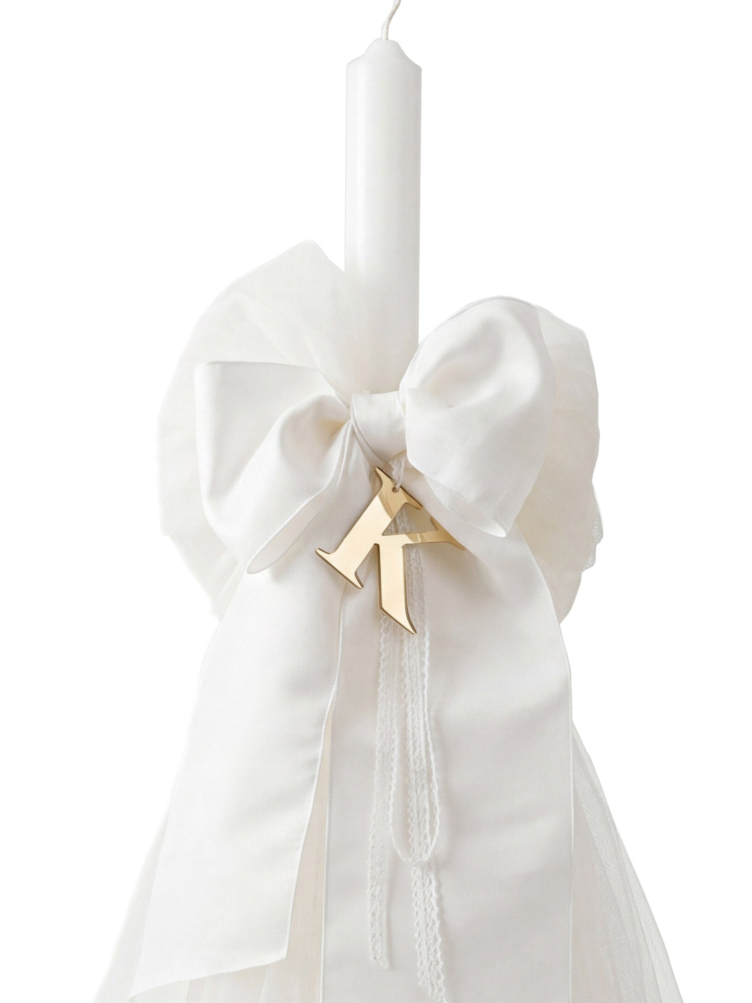 Christening candle with silk bow - LATONA