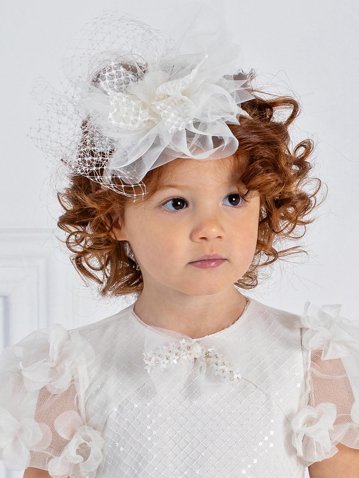 Girl's Headband with embroidered tulle-BASHFUL