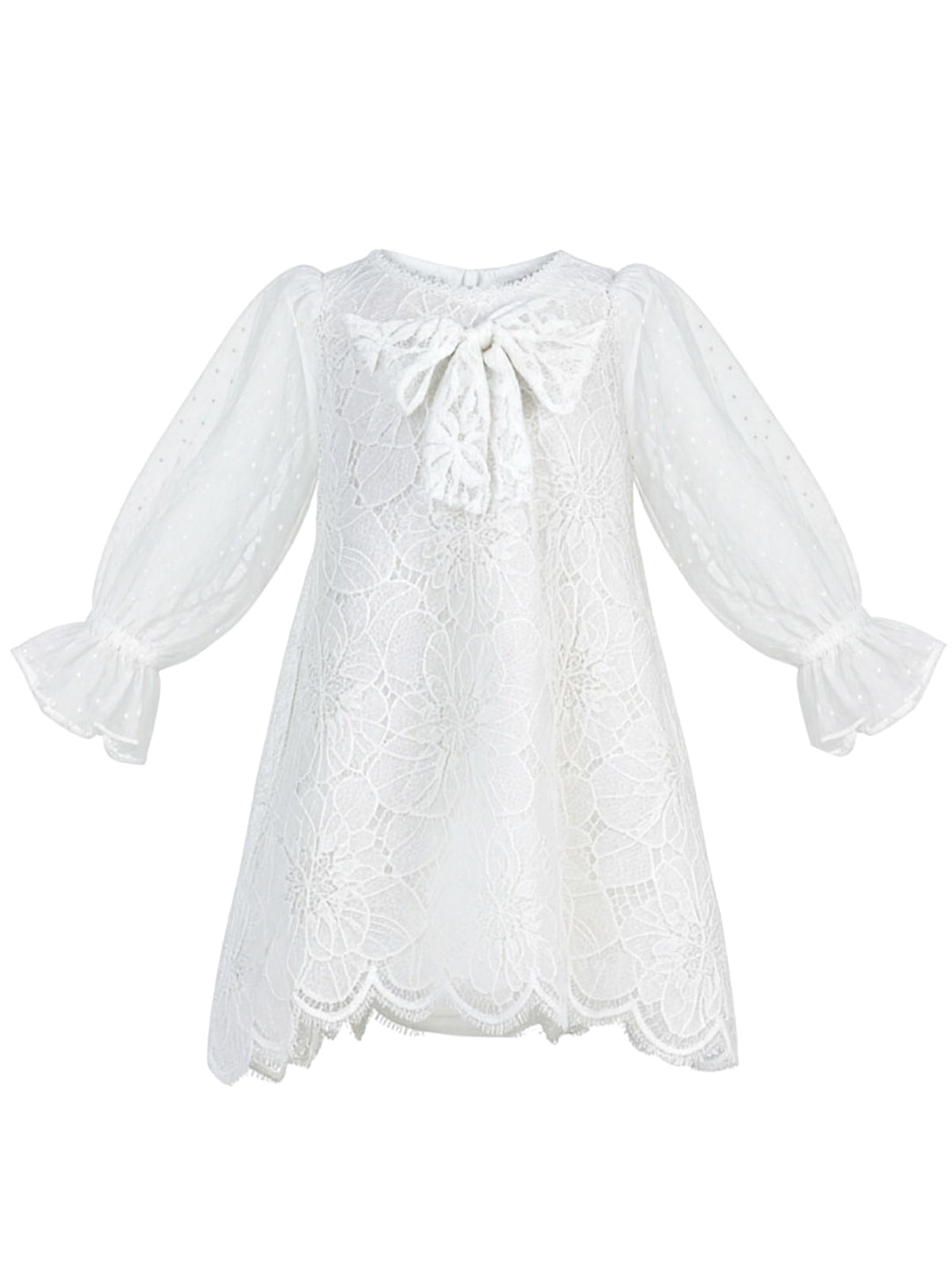 Baby lace dress with long sleeve - BETTI