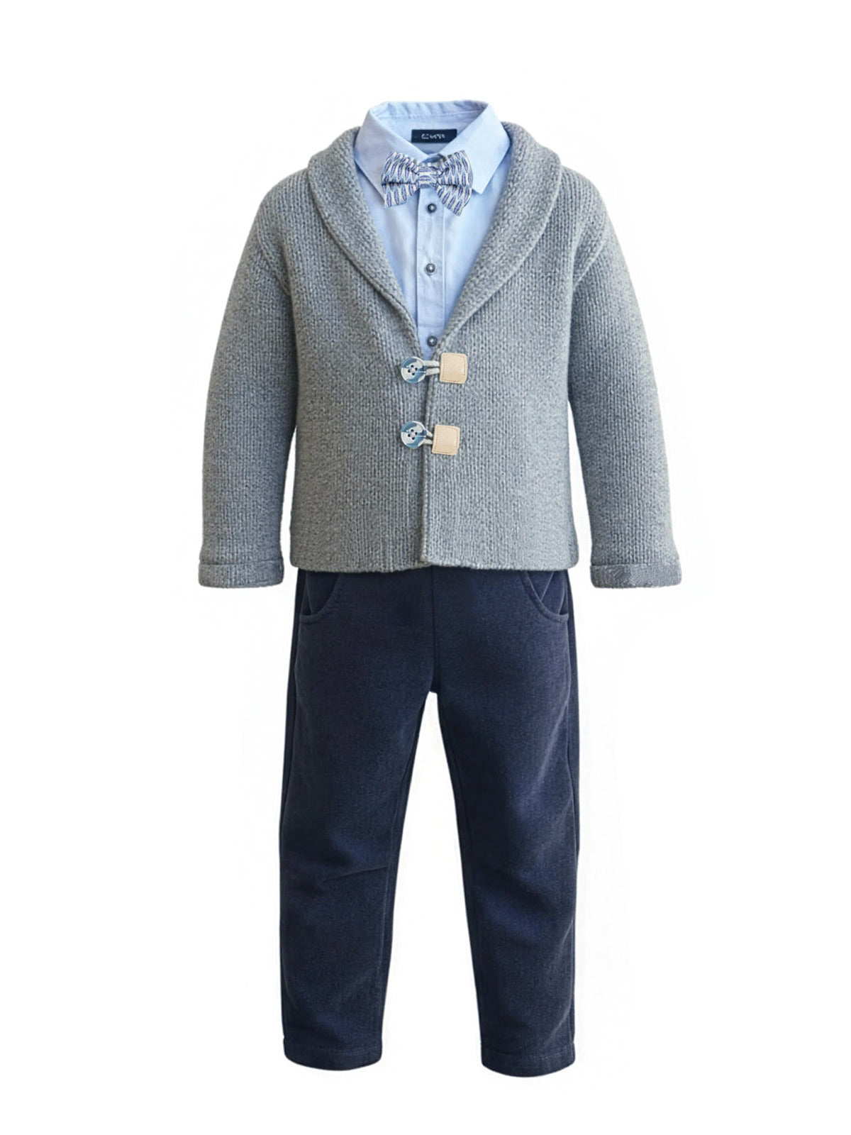 Boy's suit with wool knitted cardigan set 5 pieces-ENZO