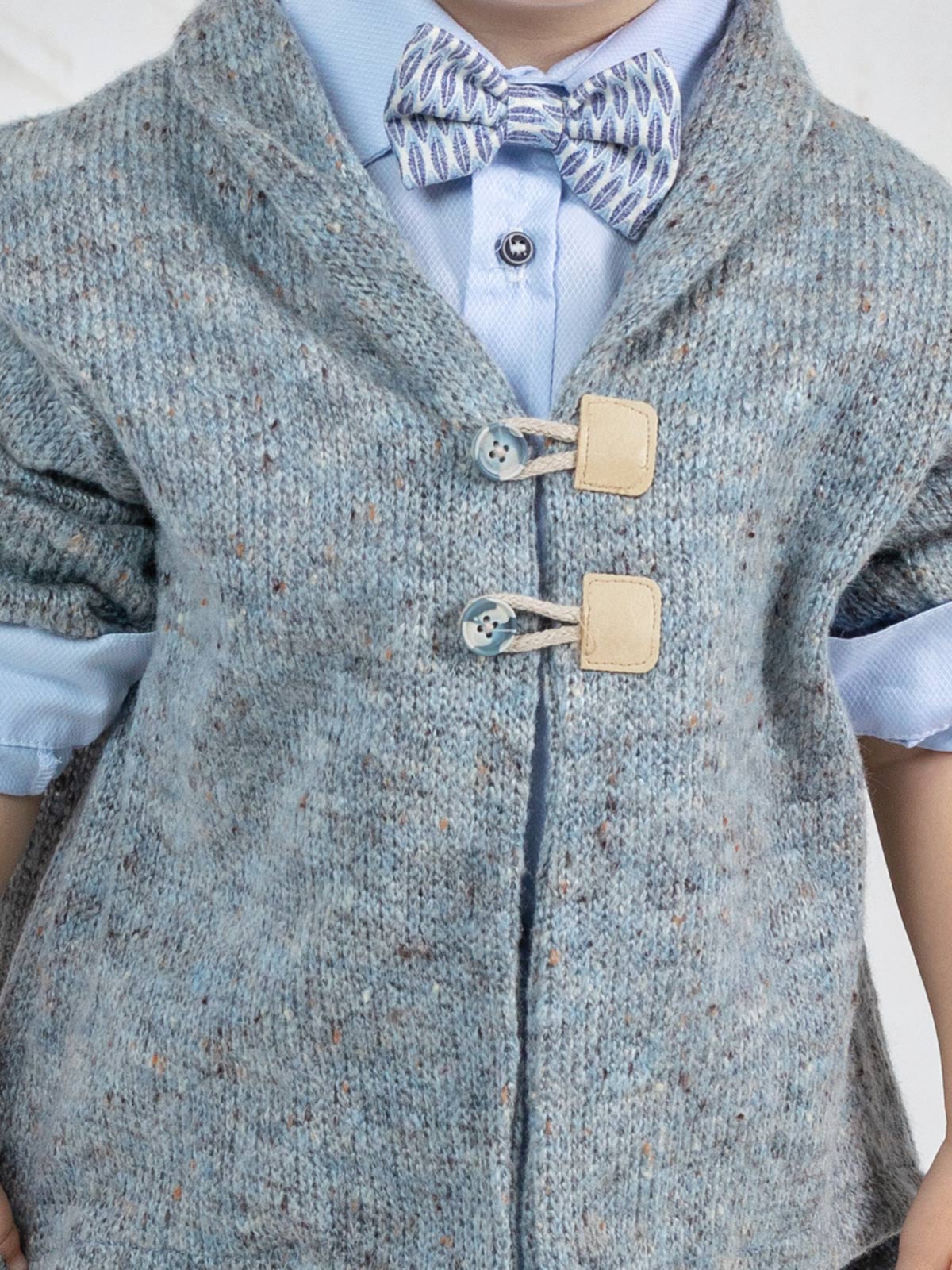 Boy's suit with wool knitted cardigan set 5 pieces-ENZO