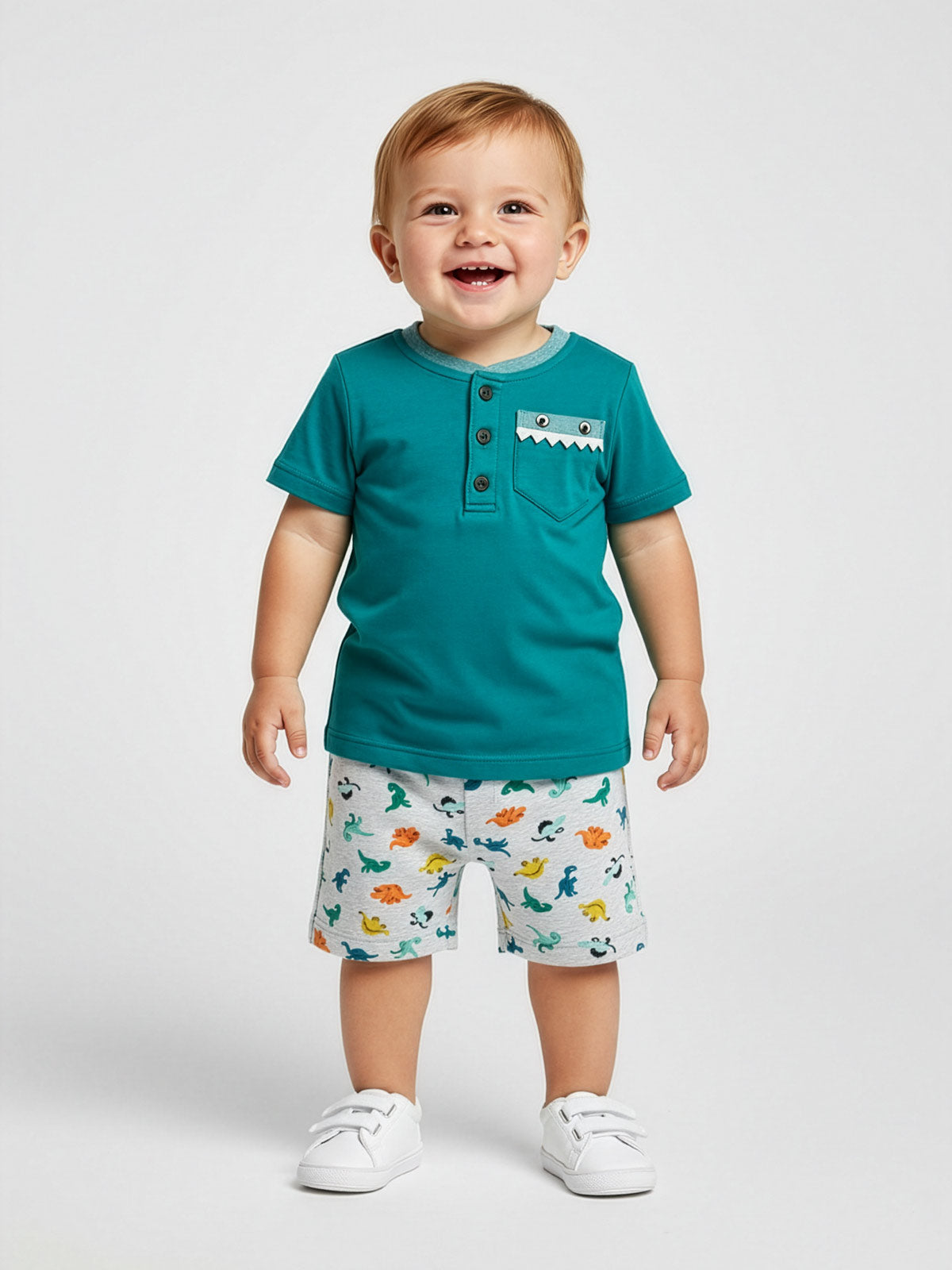 Catimini-Baby Boy's Set-Cotton Shirt & Shorts-CN37010