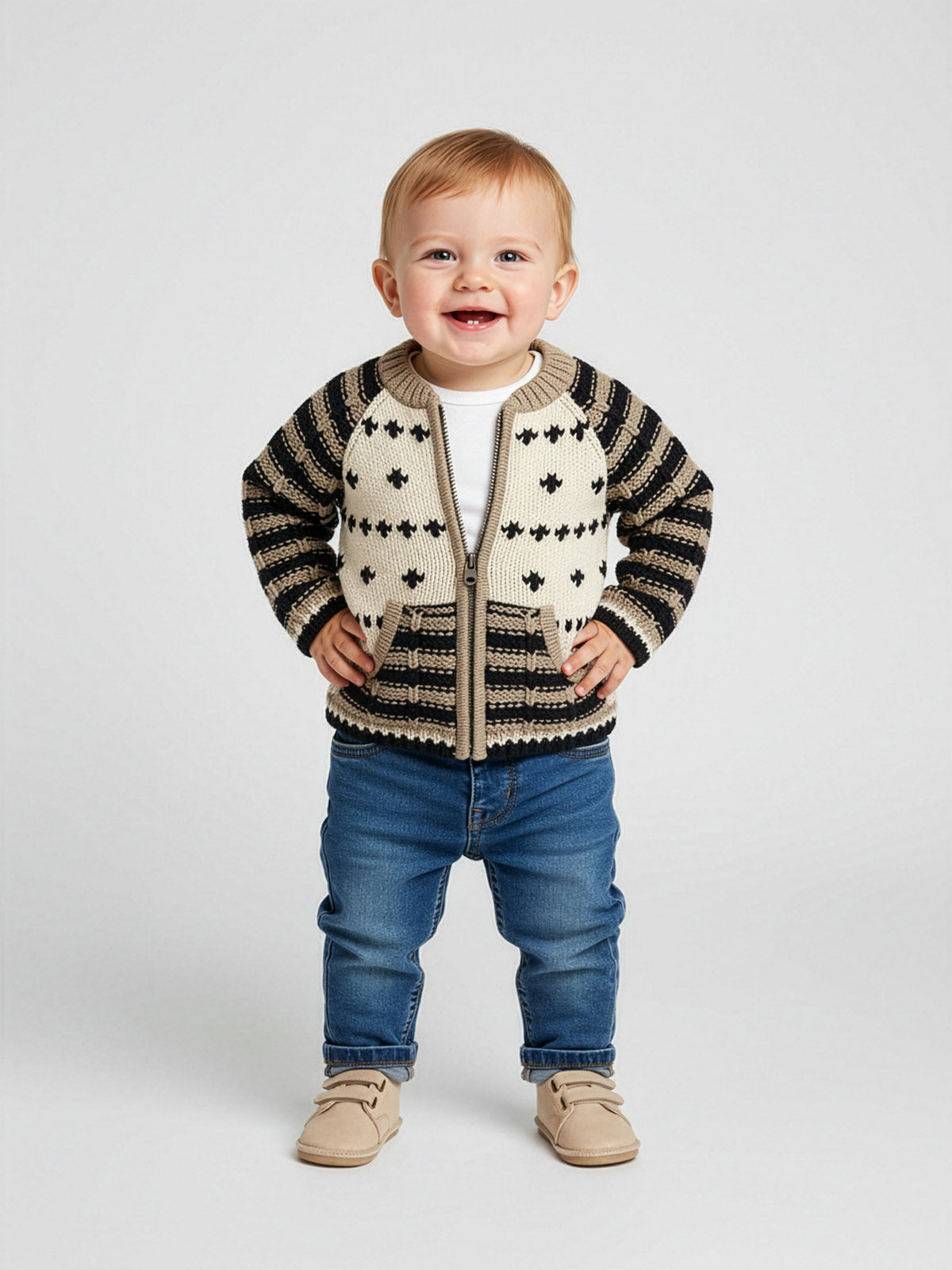 Baby Boy's Cardigan-C418091 Beige