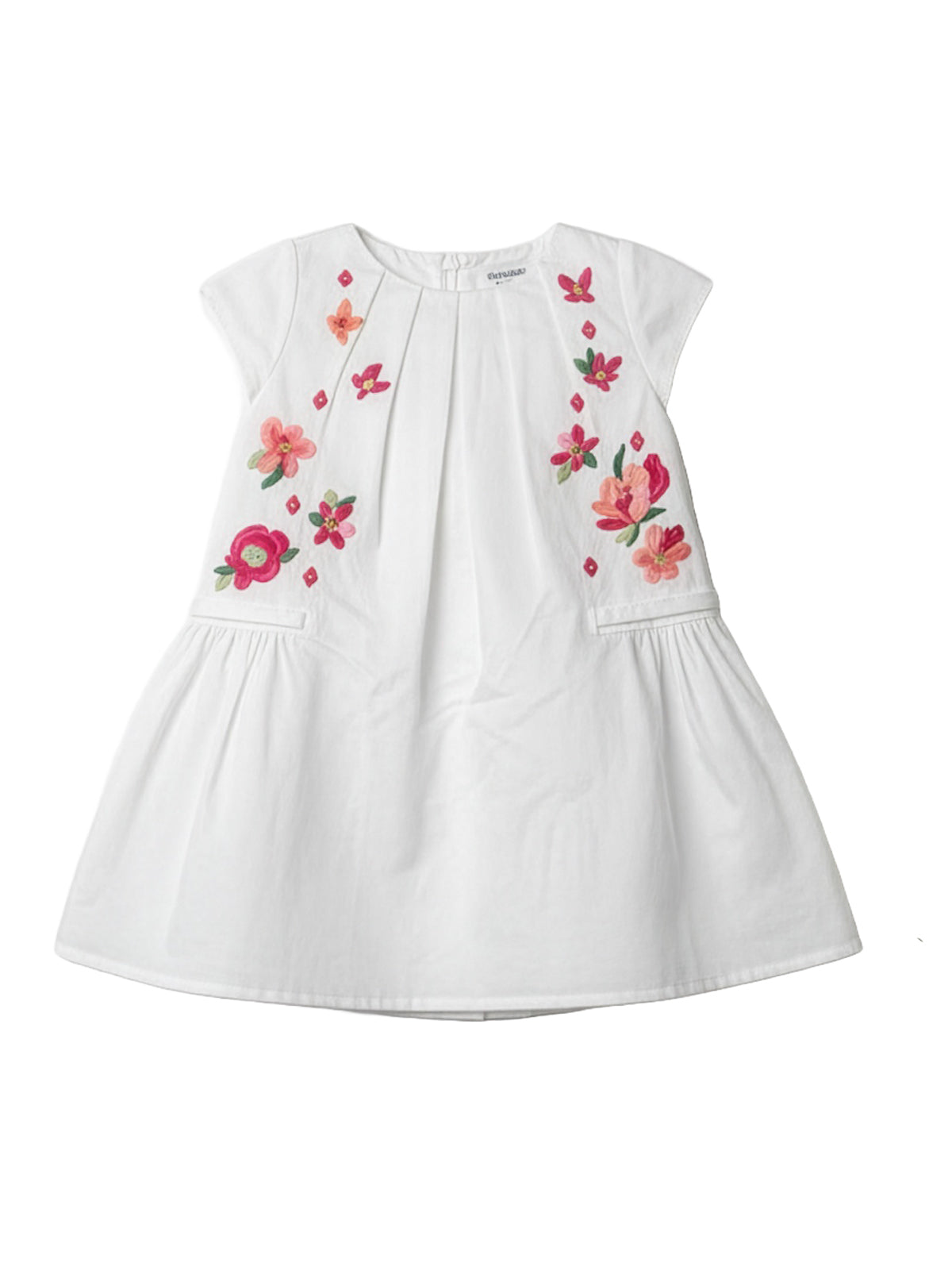 Catimini Βρεφικό φόρεμα με κεντημένα λουλούδια