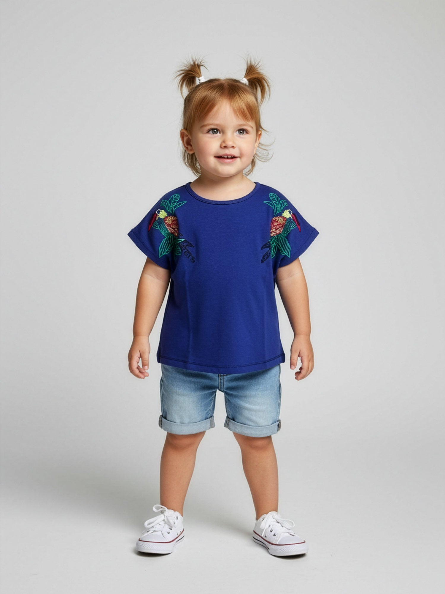 Catimini Βαμβακερό μπλουζάκι με κέντημα-CJ10003