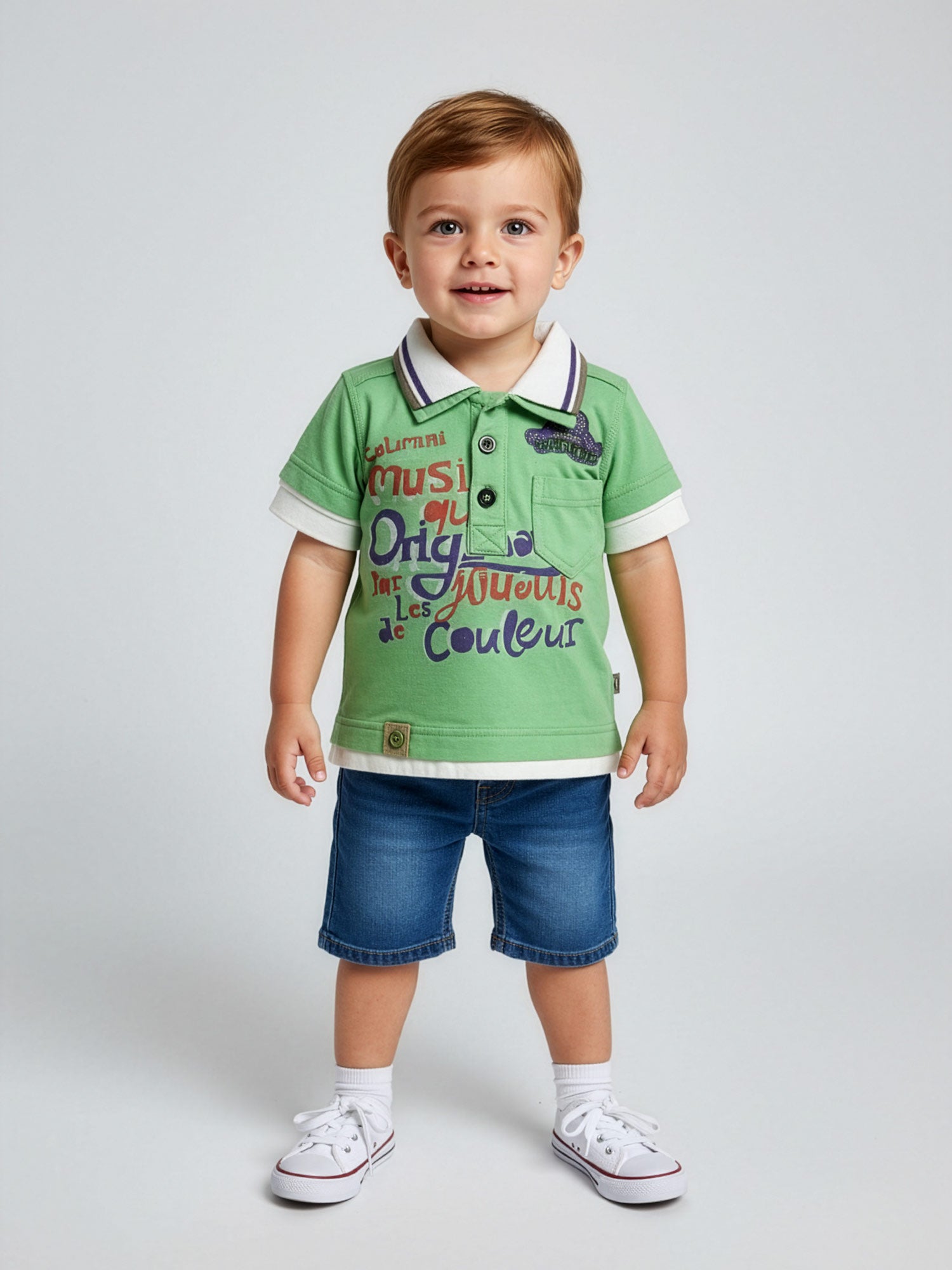 Catimini βρεφικό μπλουζάκι polo με τύπωμα-C311422