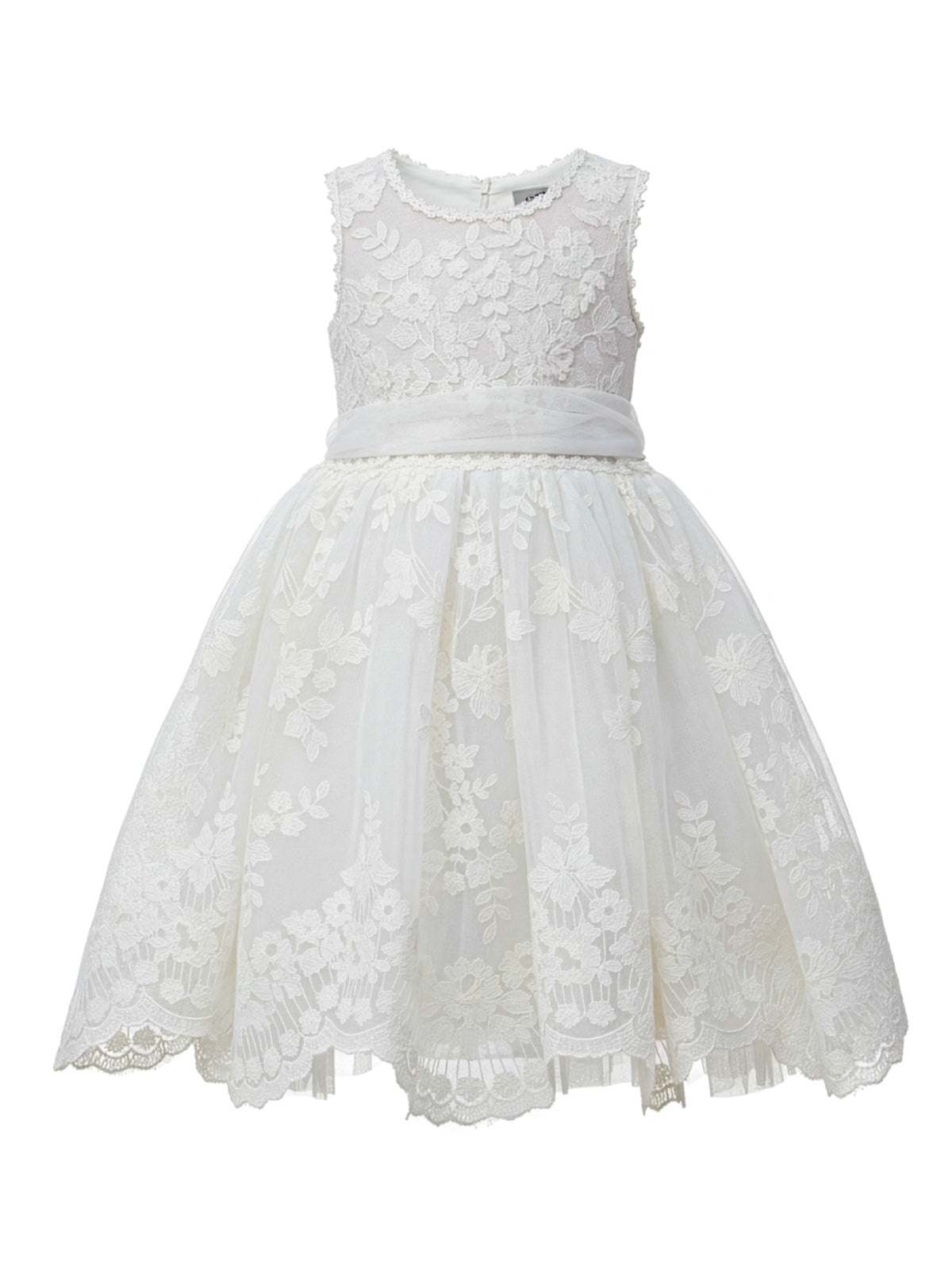 Βαπτιστικό δαντελένιο αμάνικο φόρεμα-CAYLA