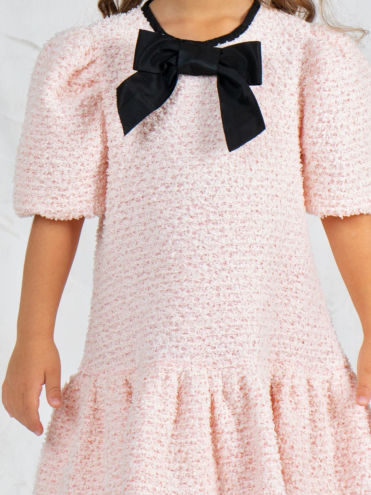 Girls' jacquard dress with ruffles - CHELSY
