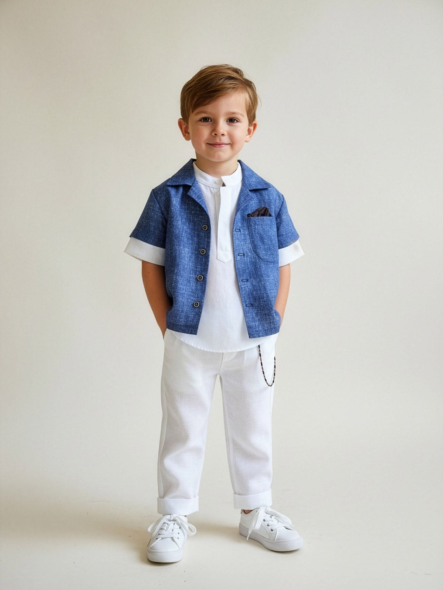 Βαπτιστικό Λινό σύνολο για αγοράκι 6 τεμ.- COMO