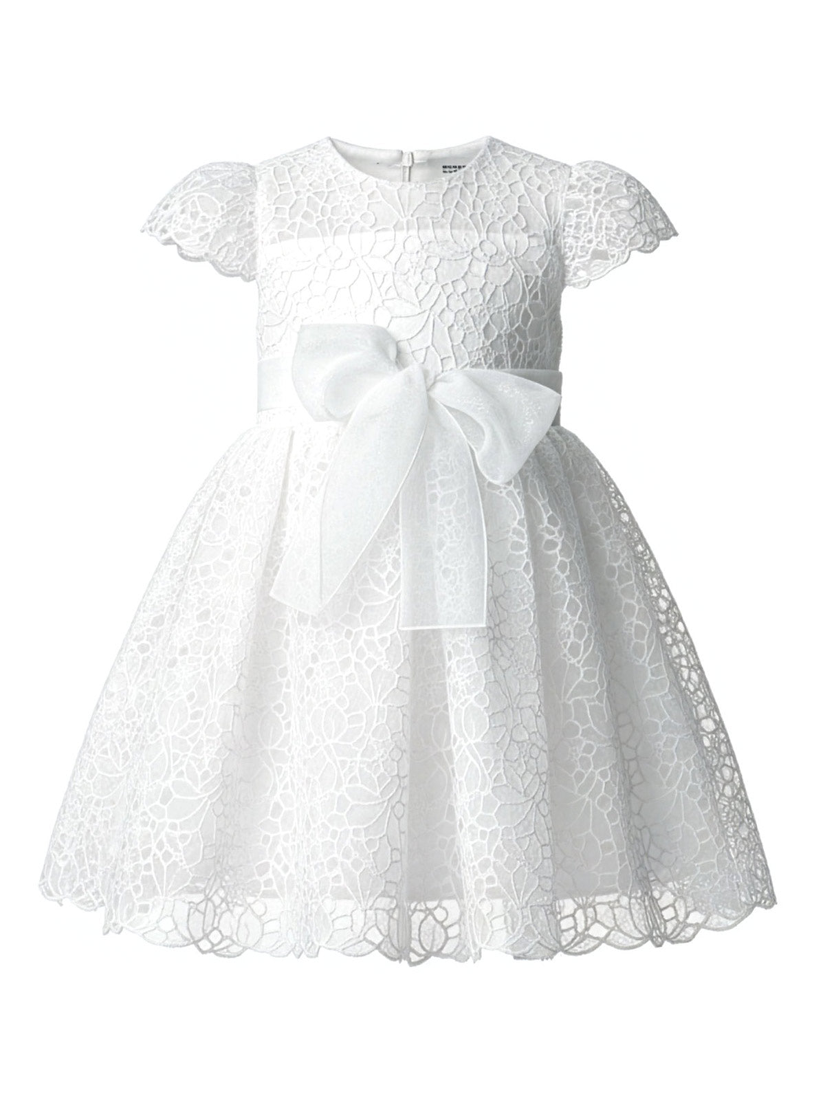 Girl's dress with broderie lace-DELIA