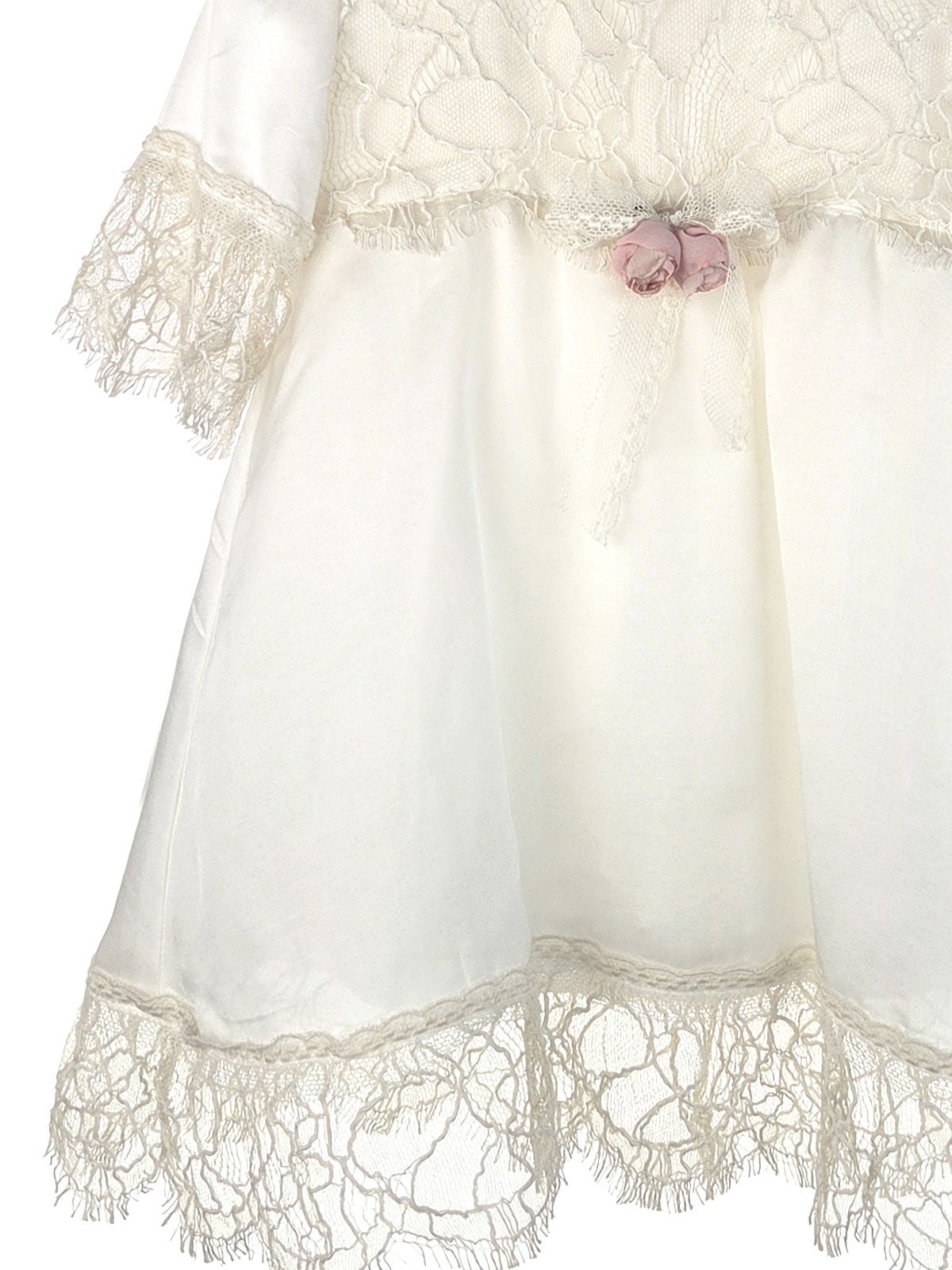 Girl's silk dress with lace - ELORA