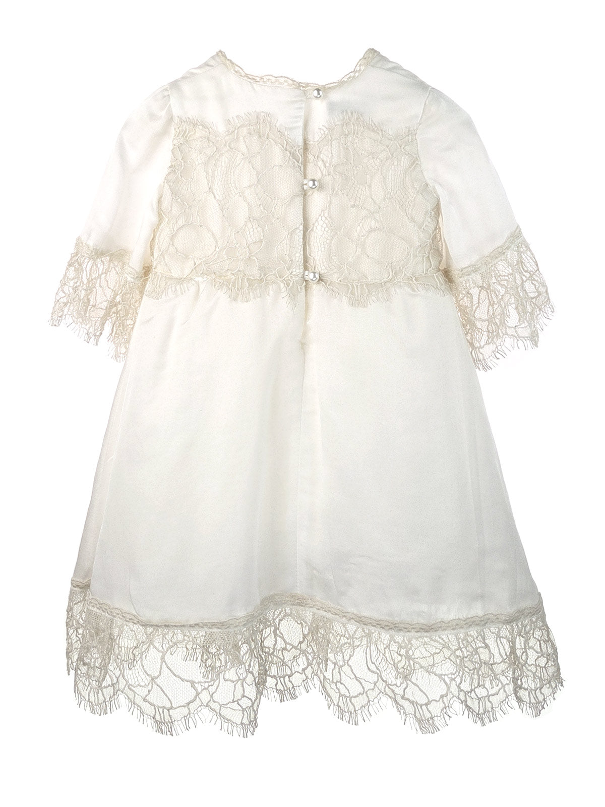 Girl's silk dress with lace - ELORA