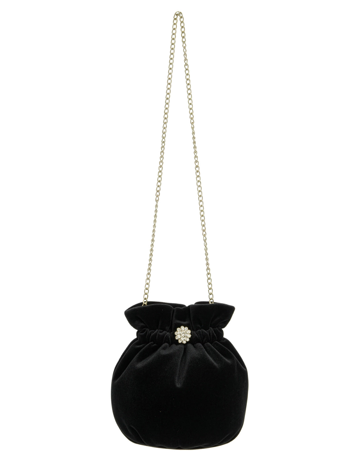 Girl's  small velvet bucket bag black - BERRY