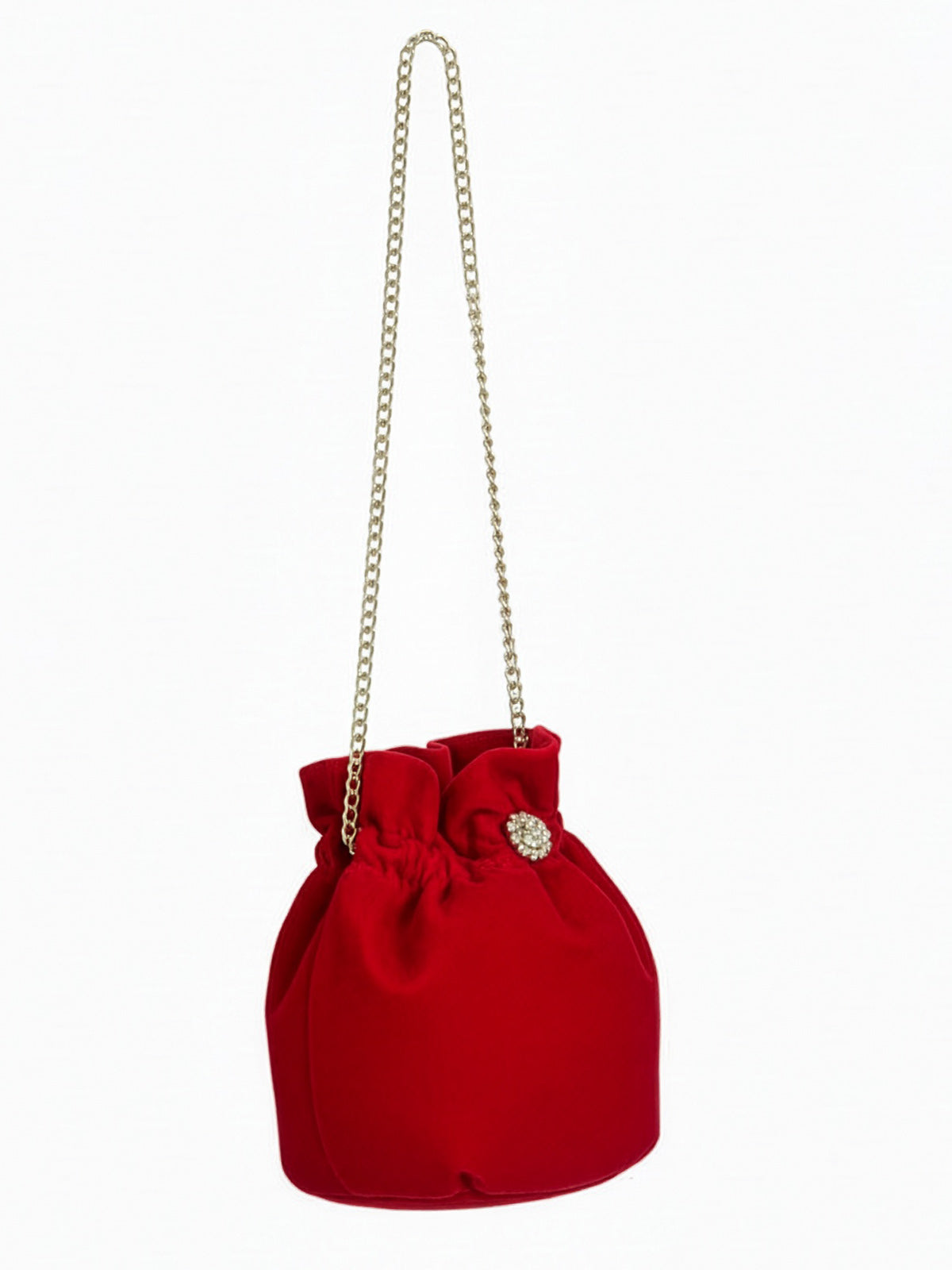 Κόκκινο βελούδινο τσαντάκι πουγκί - BERRY