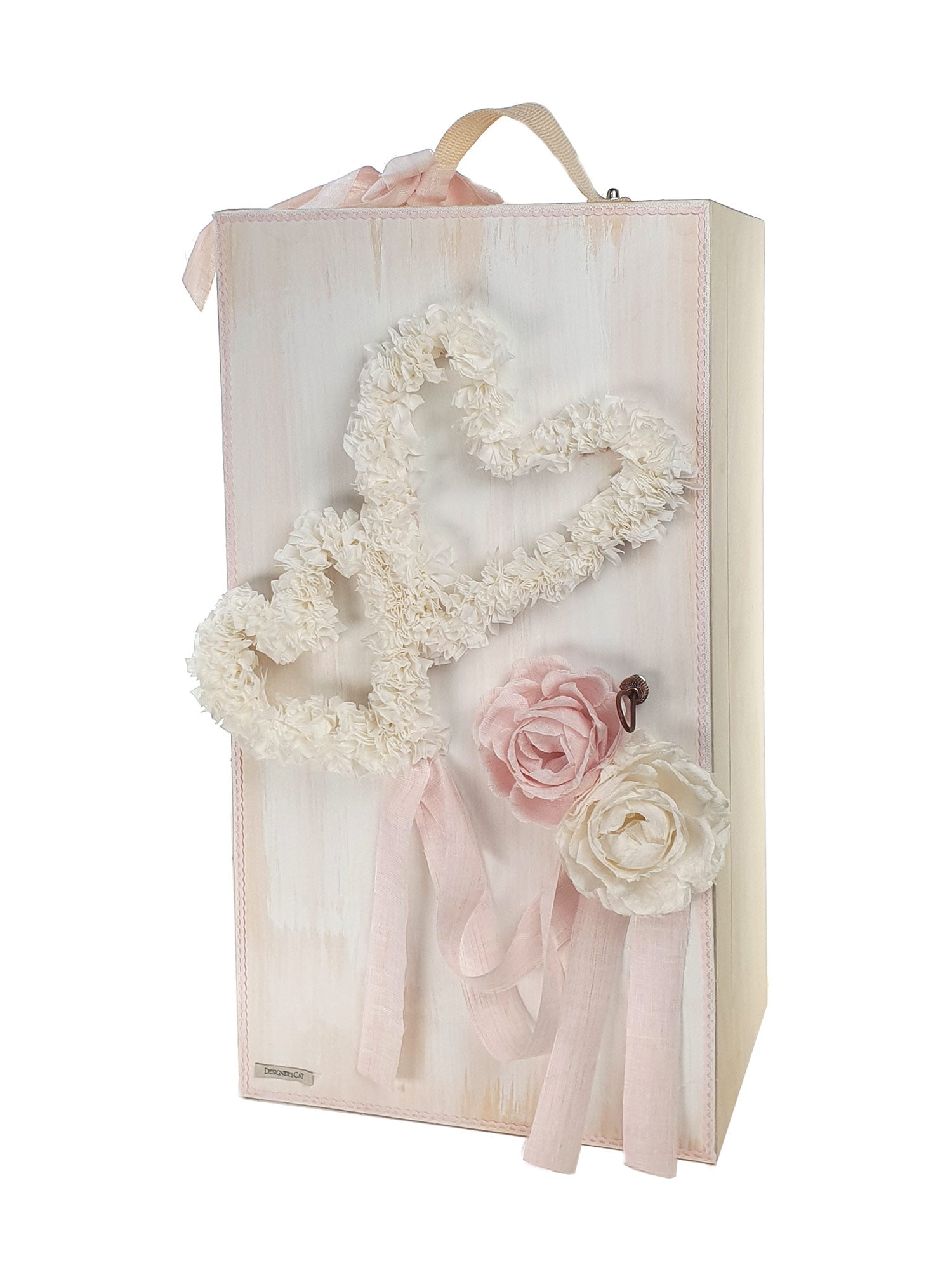 Baptism birch wood box with flowers - CHELSEA