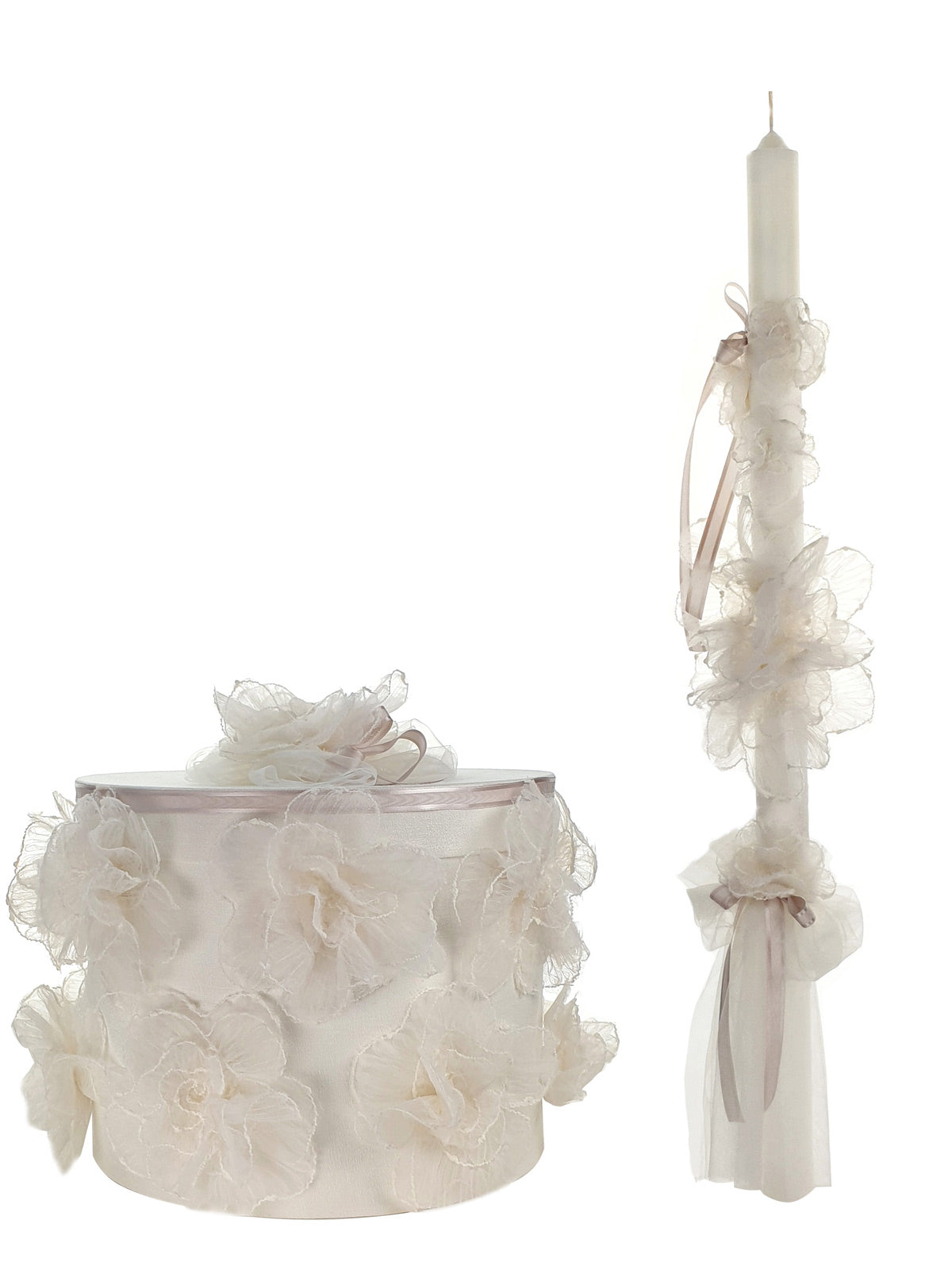 Christening candle with applique patterns-WONDER