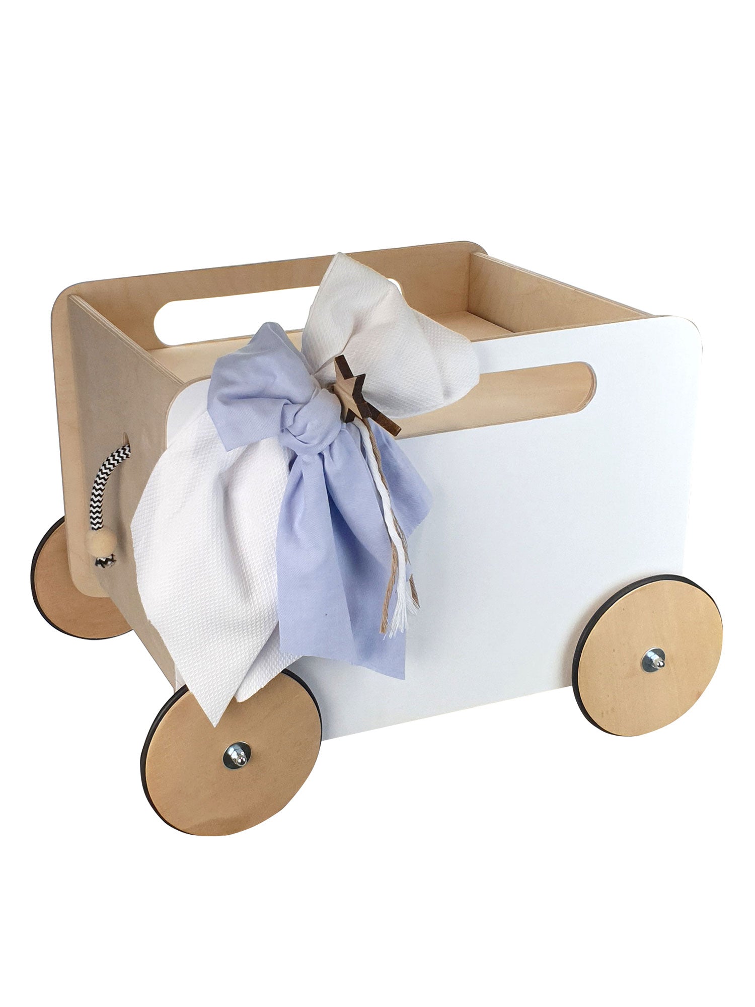 Ξύλινο Τροχήλατο κουτί βάπτισης-WOODEN ROLLING BOX
