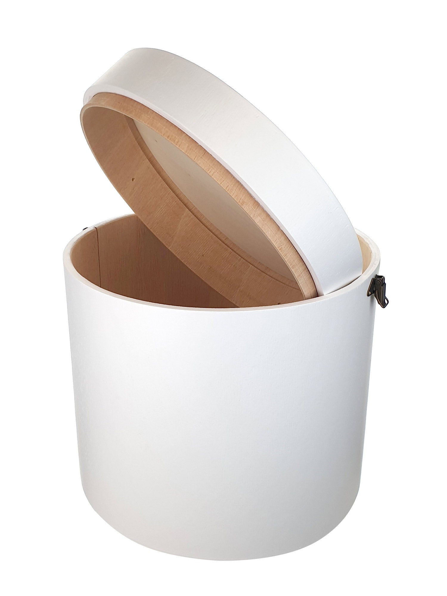 Round wooden baptismal box - WOODEN HAT BOX