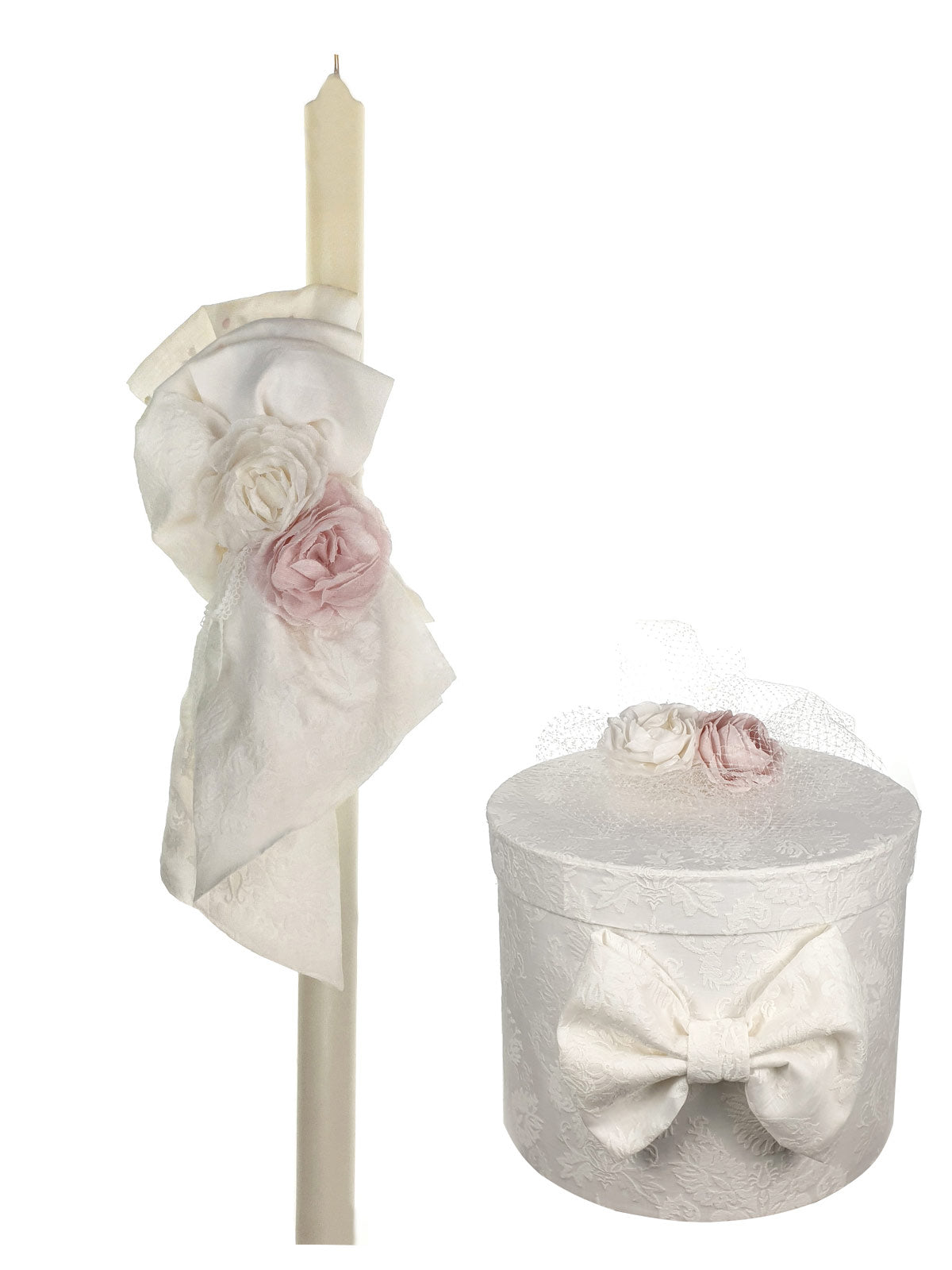 Christening candle with flowers - LOVABLE